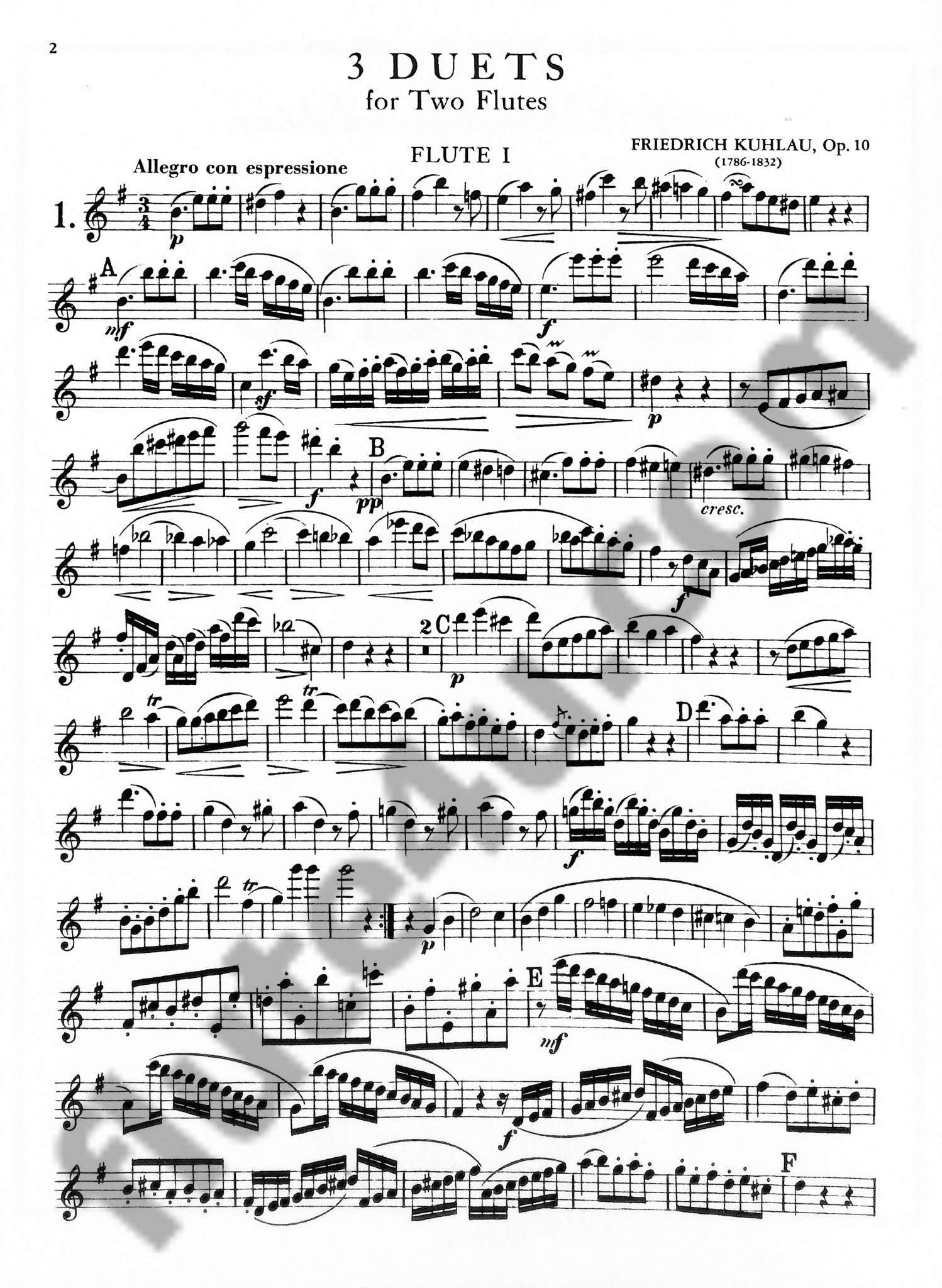 Kuhlau, F :: Three Duets op. 10