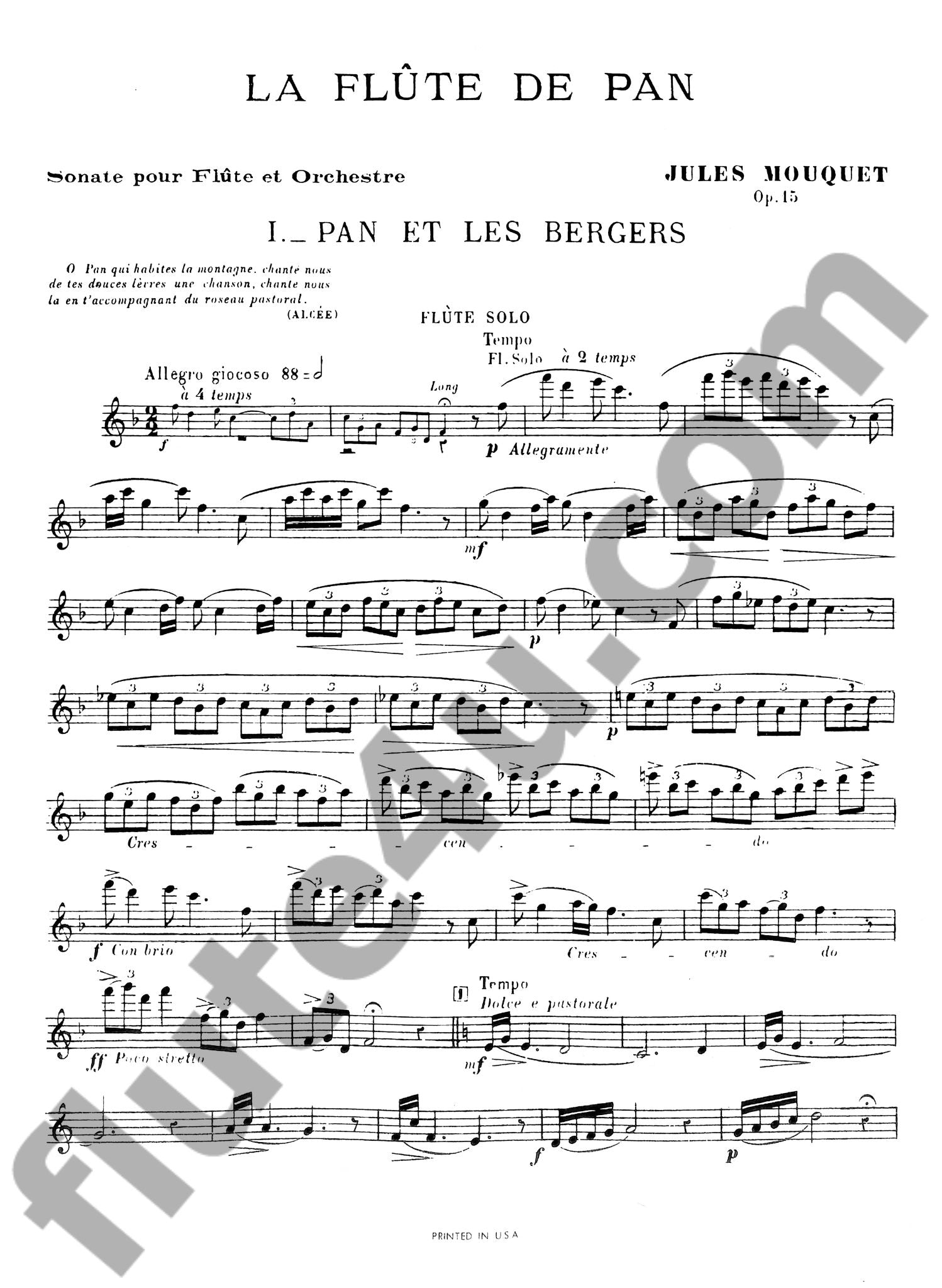 Mouquet, J :: La Flute de Pan op. 15