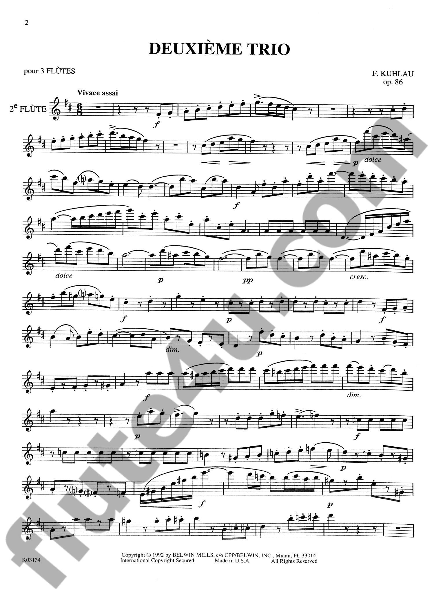 Kuhlau, F :: Three Grand Trios op. 86 Volume II (D Major)