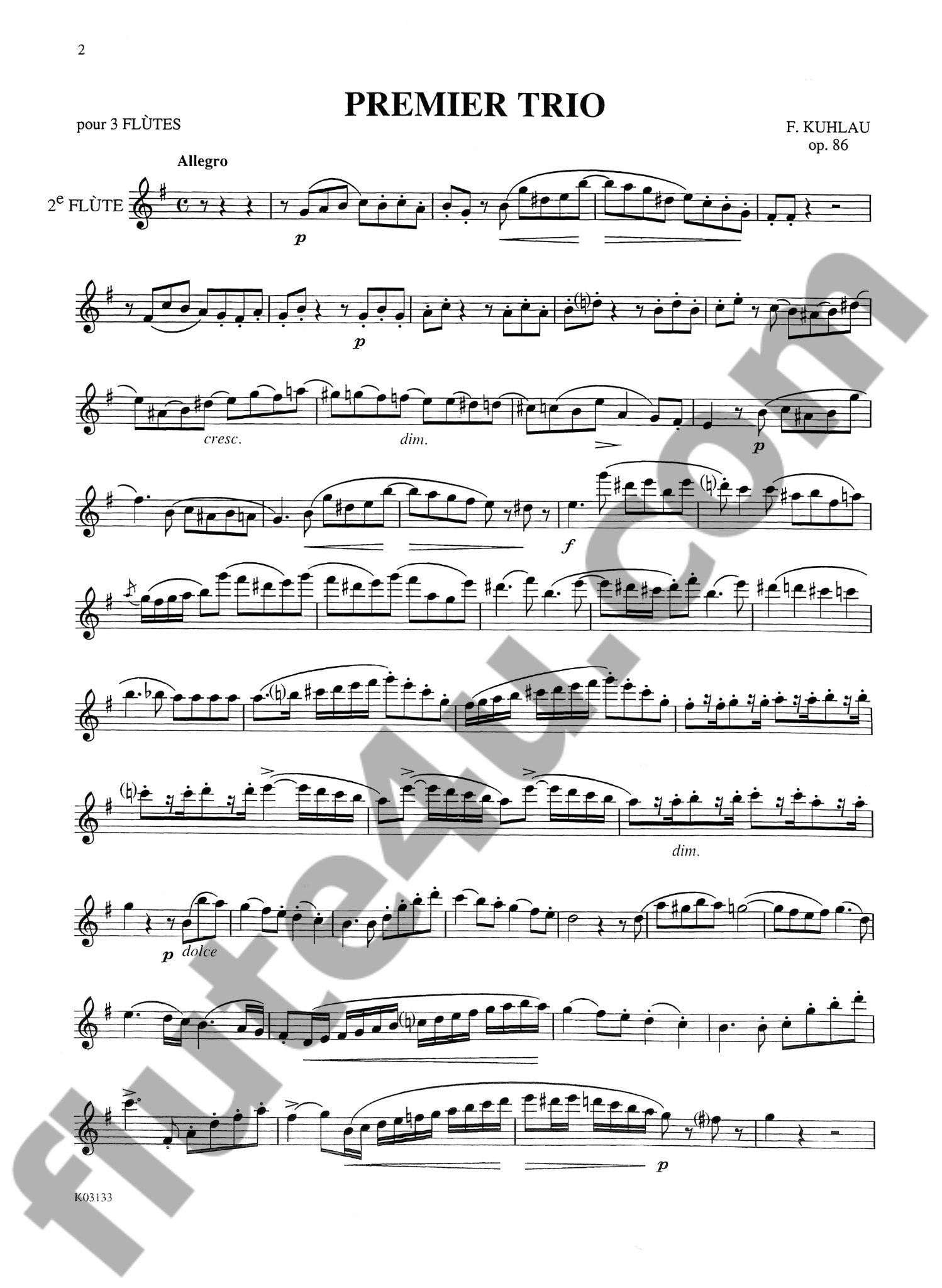 Kuhlau, F :: Three Grand Trios op. 86 Volume I (E minor)