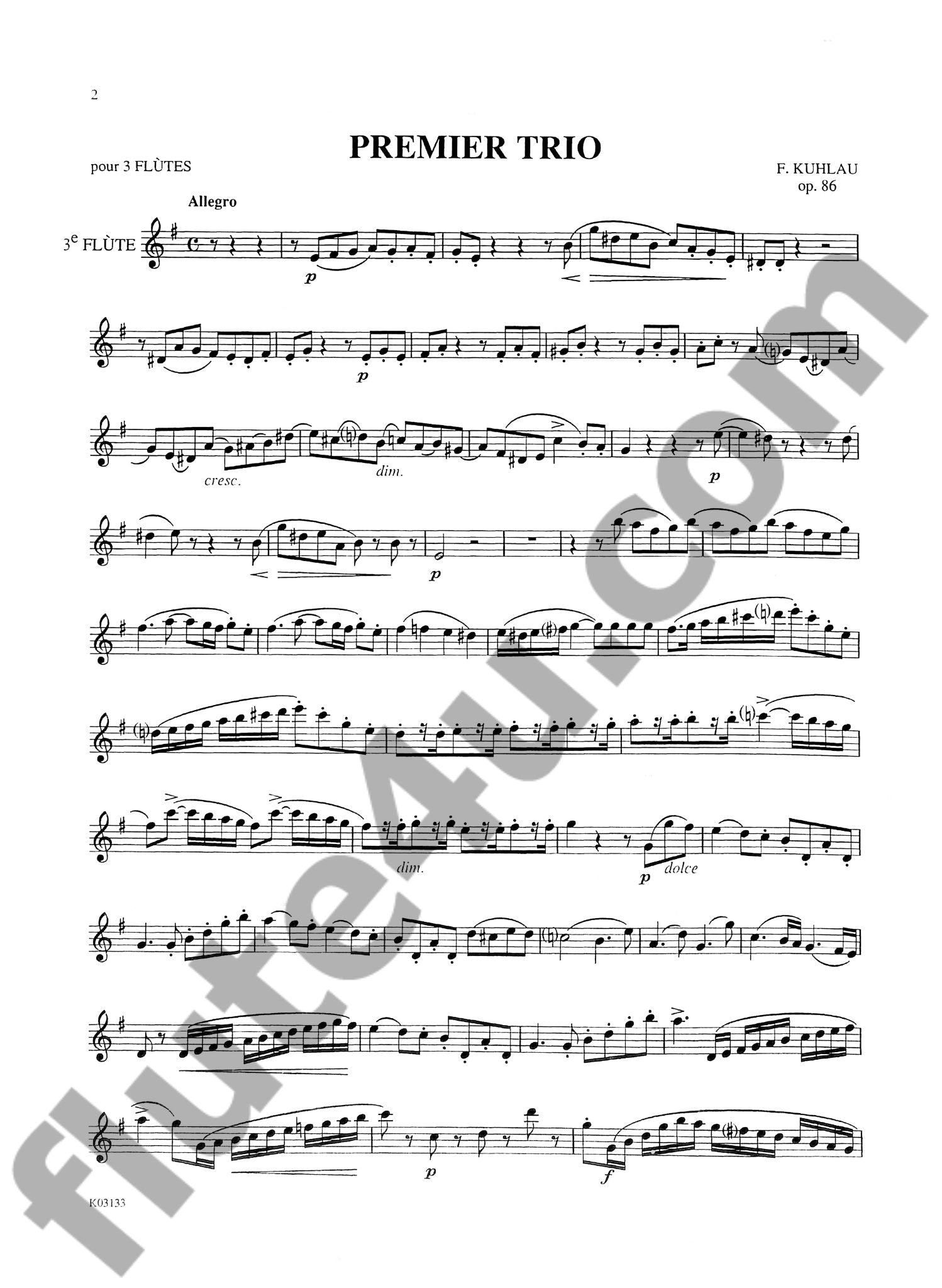 Kuhlau, F :: Three Grand Trios op. 86 Volume I (E minor)