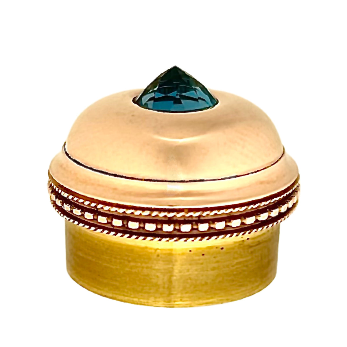 Topaz Gemstone Flute Crown Gold (Faceted)
