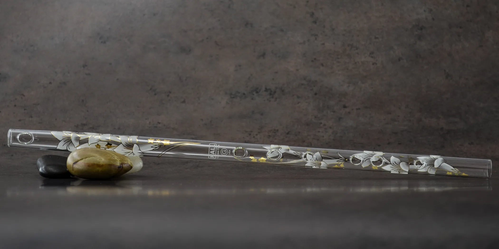 White Lily Hall Crystal Flute
