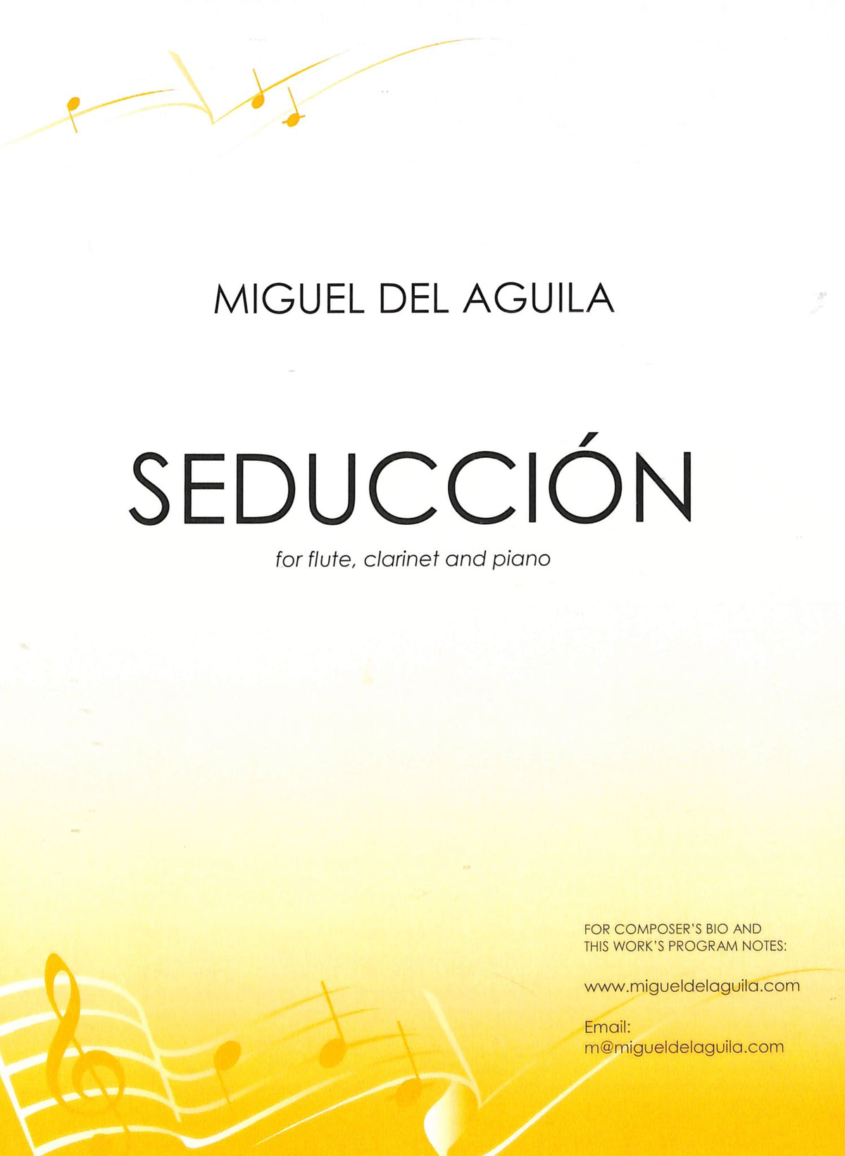 del Aguila, M :: Seduccion (flute, clarinet, piano)