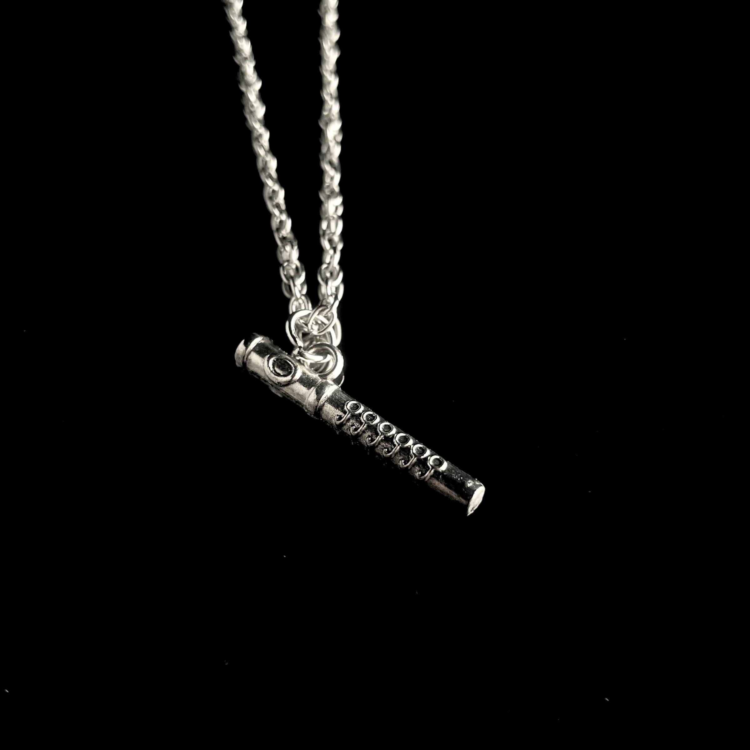 Necklace - Small Silver Flute