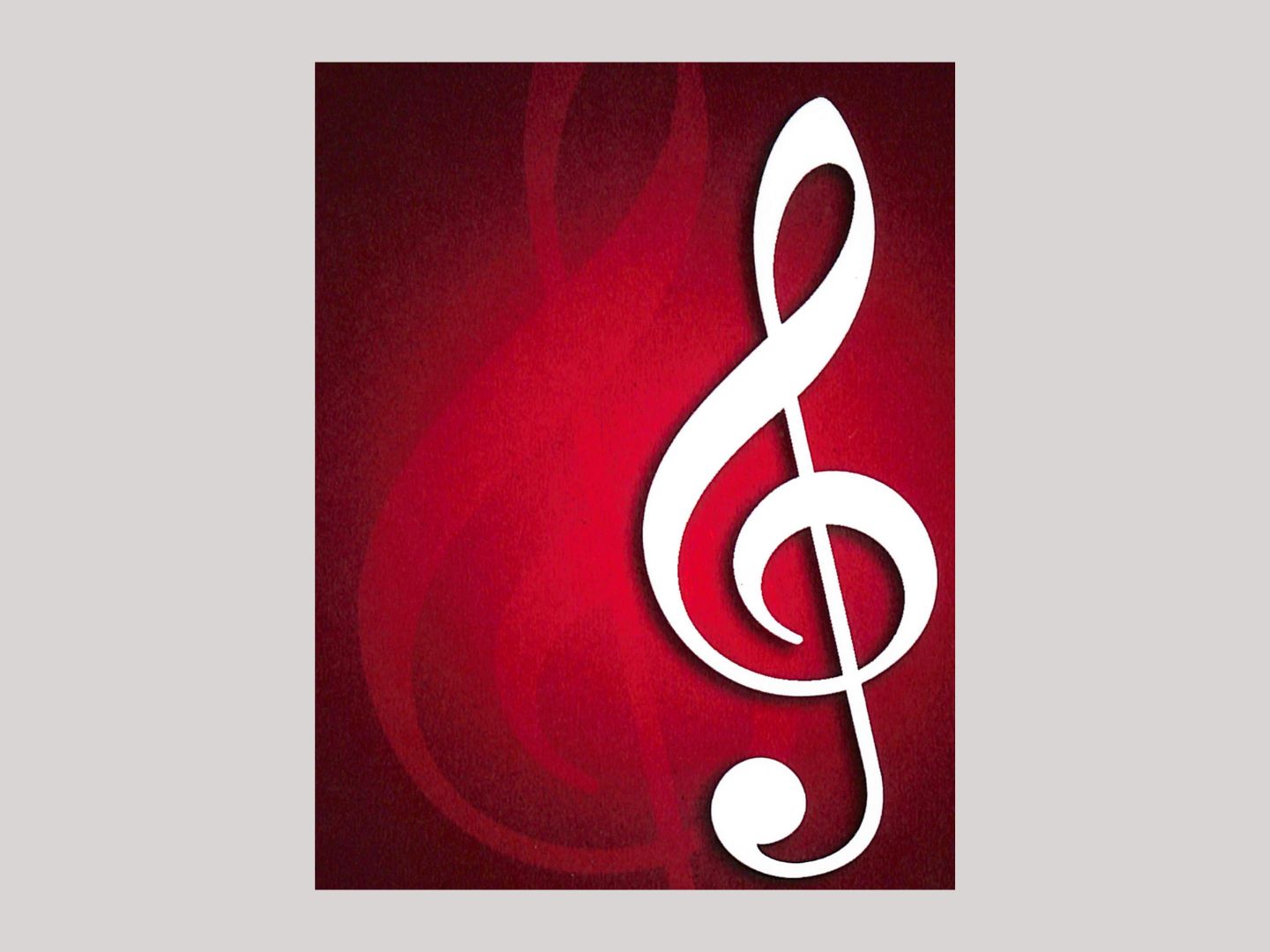 Note Cards - Red Treble Clef Impression
