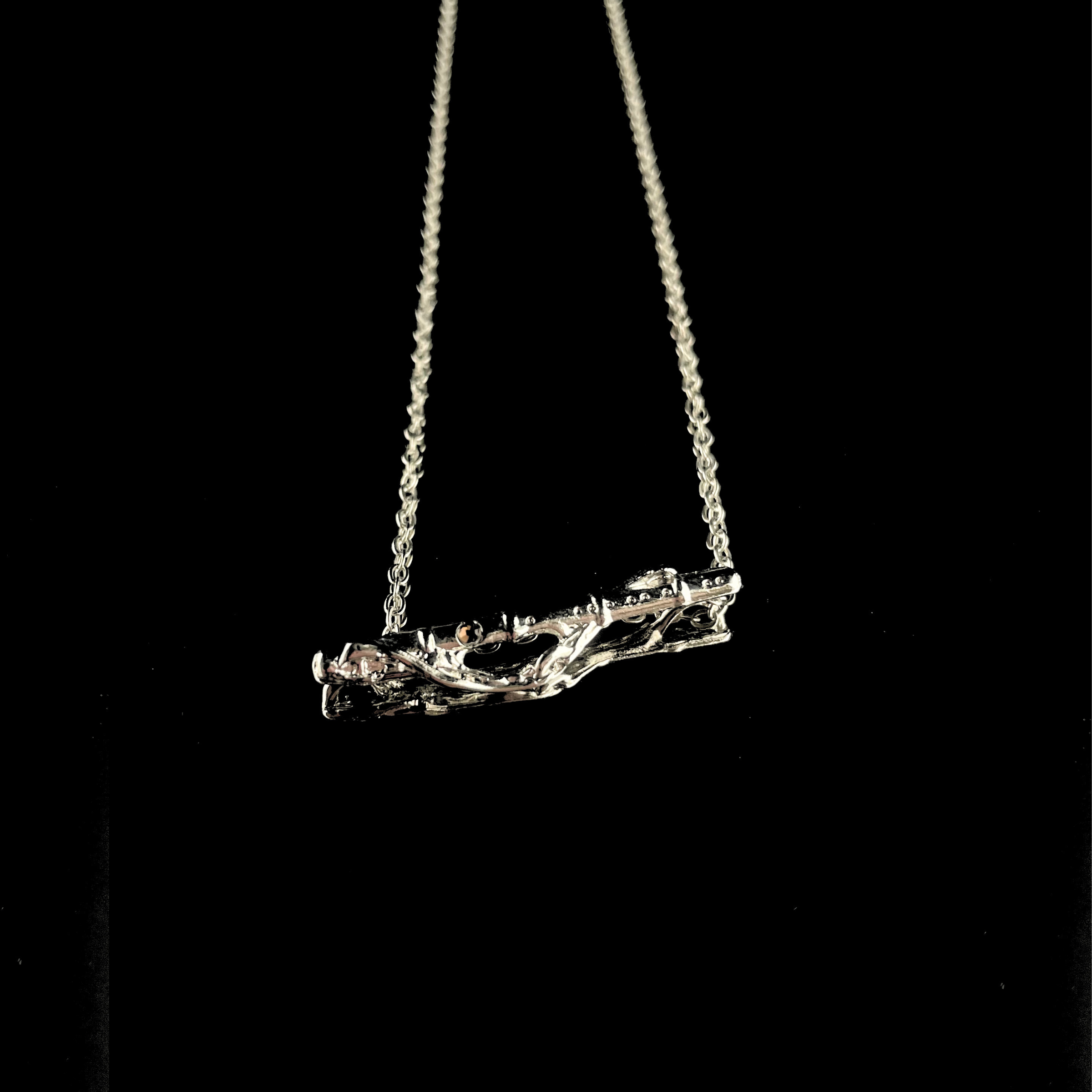 Necklace - Flute Swirl with Gem