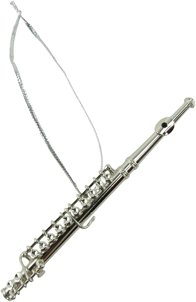 Silver Finish Flute Ornament - Small