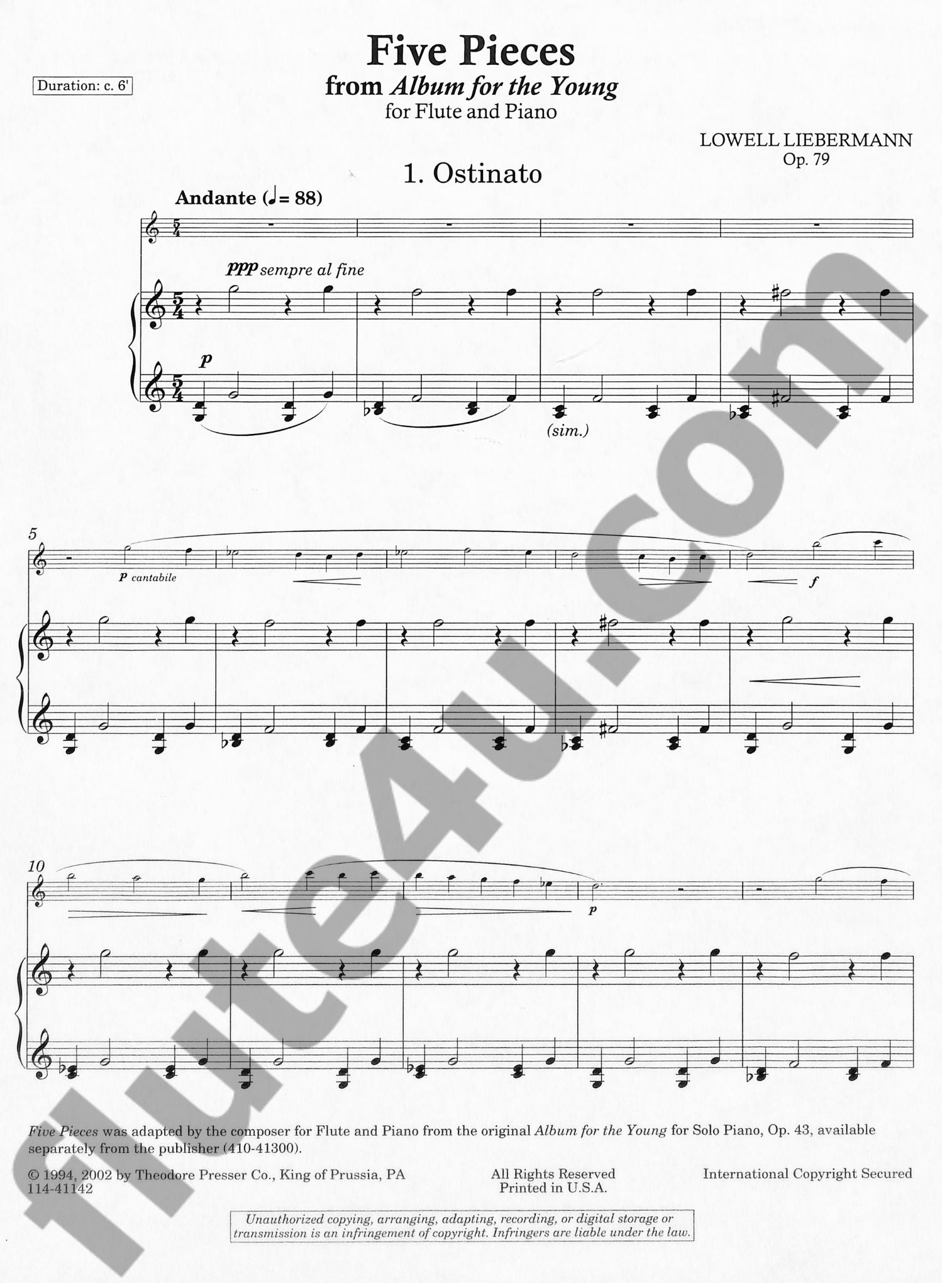 Liebermann, L :: Five Pieces from Album for the Young op. 79