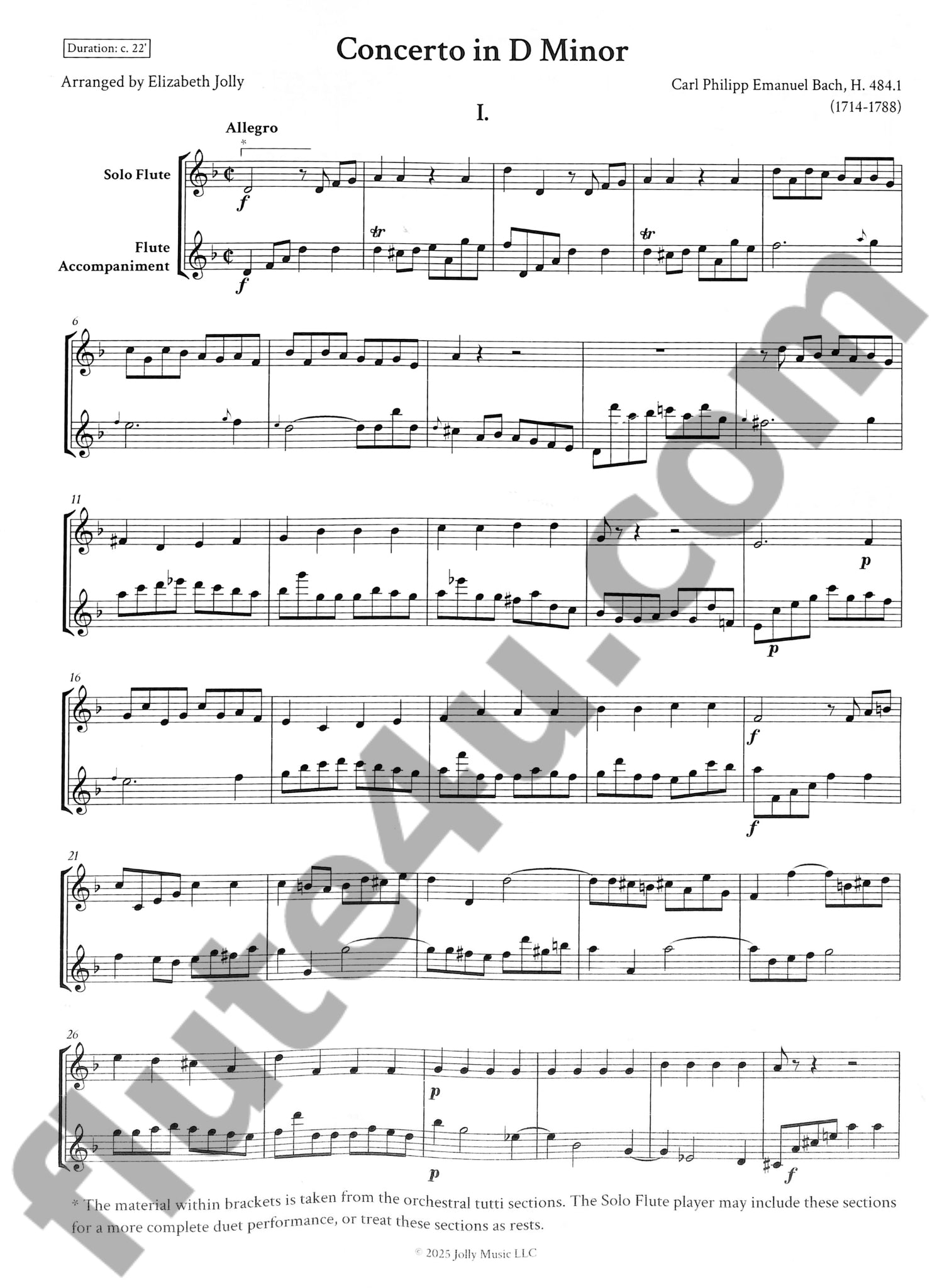 Bach, CPE :: Concerto in D Minor, H. 484.1