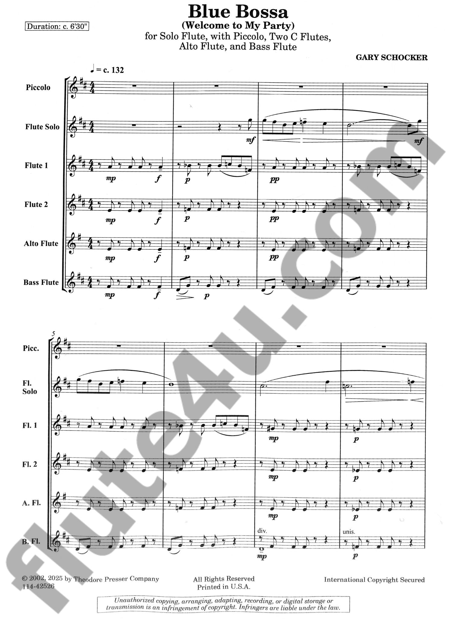 Schocker, G :: Blue Bossa (Welcome to My Party)