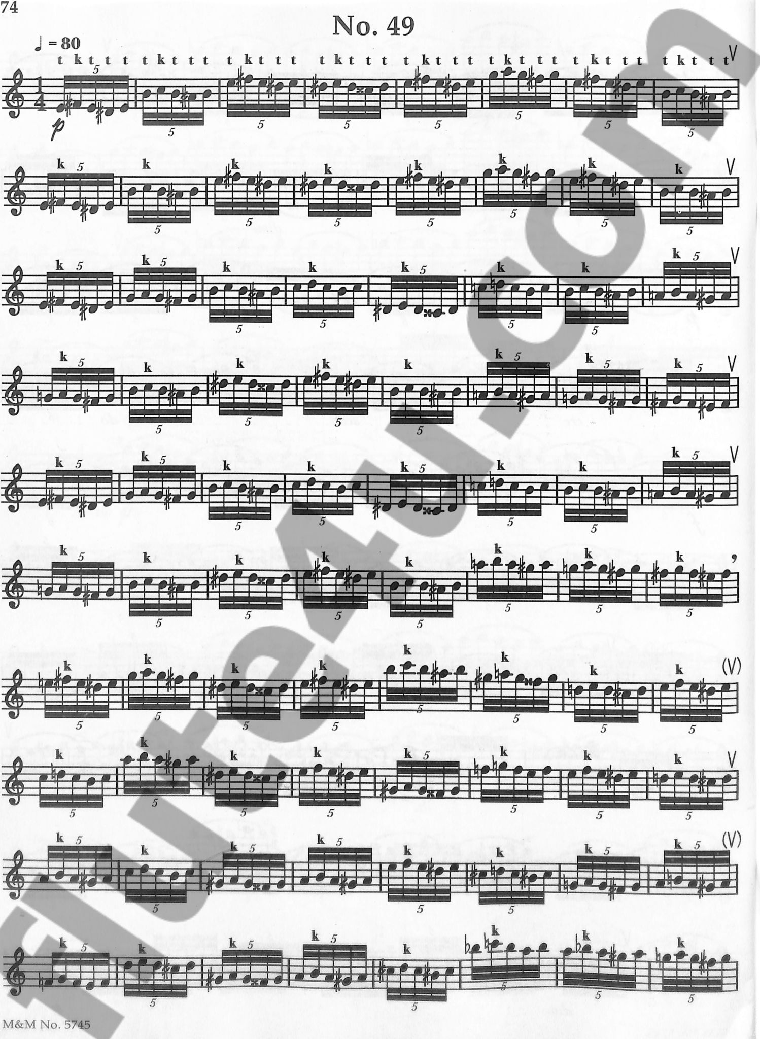 Moyse, M :: Fifty Variations on the Allemande of Bach's Sonata for Flute Alone