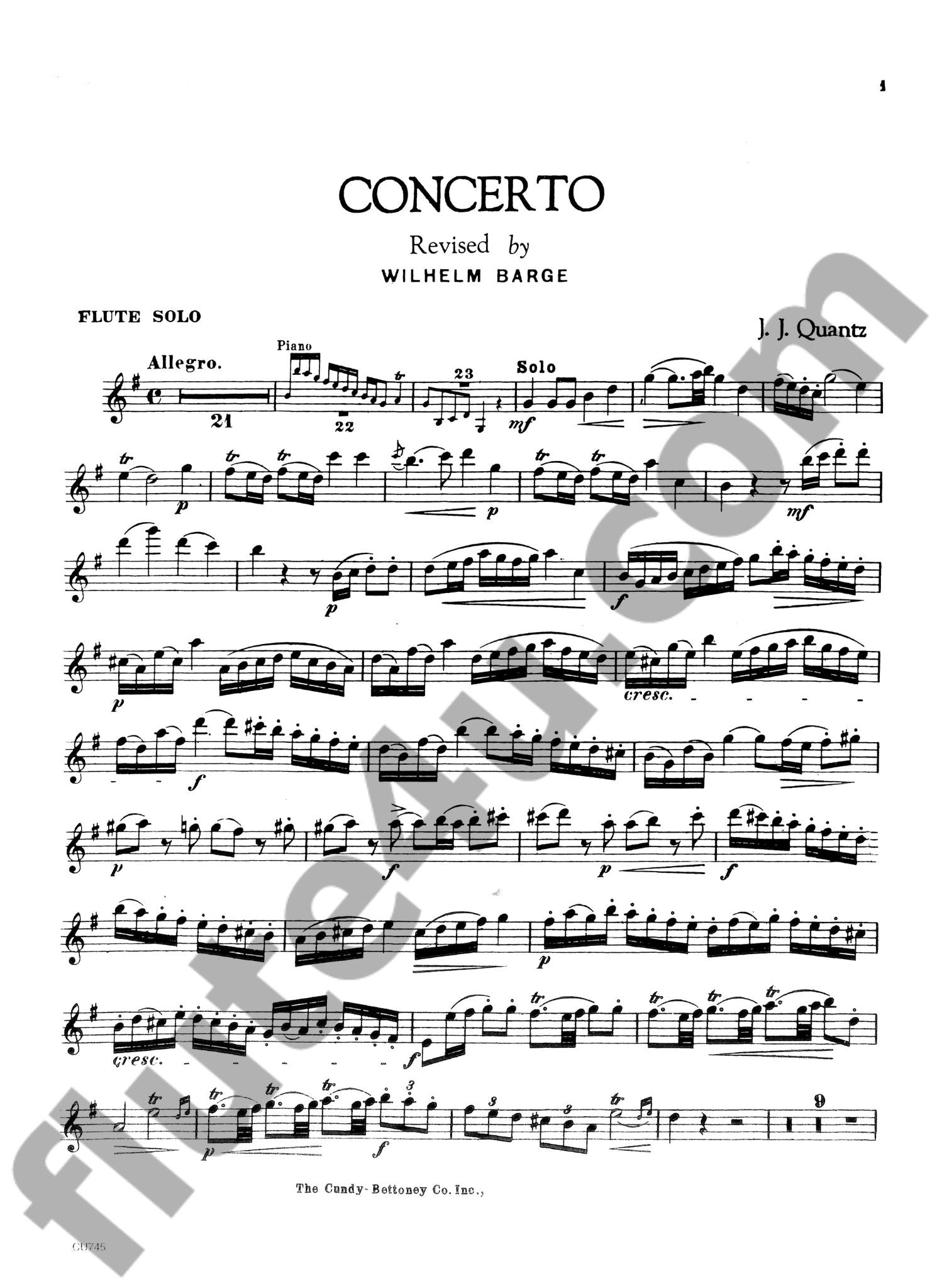 Quantz, JJ :: Concerto in G Major