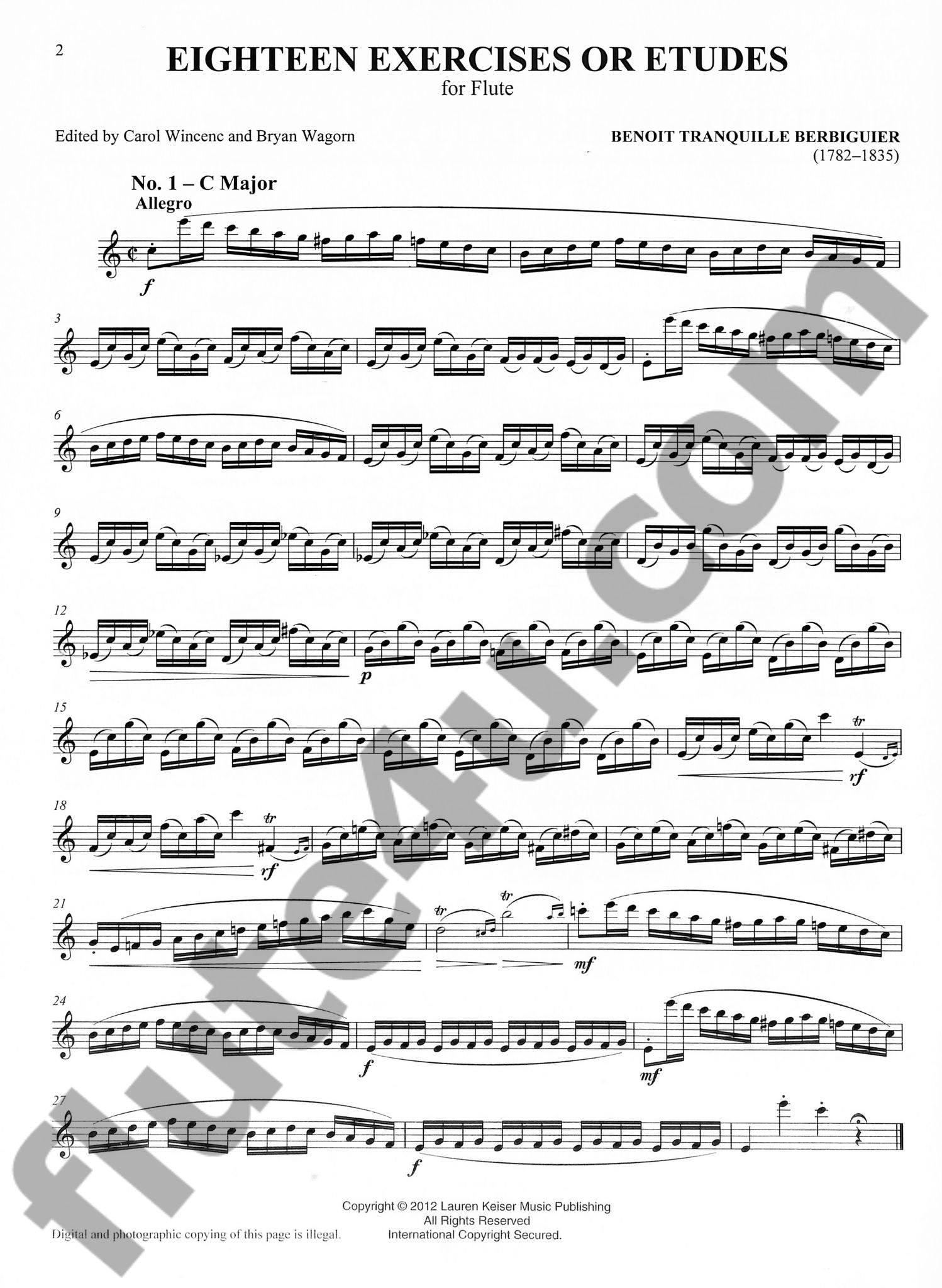 Berbiguier, BT :: 18 Studies for Flute