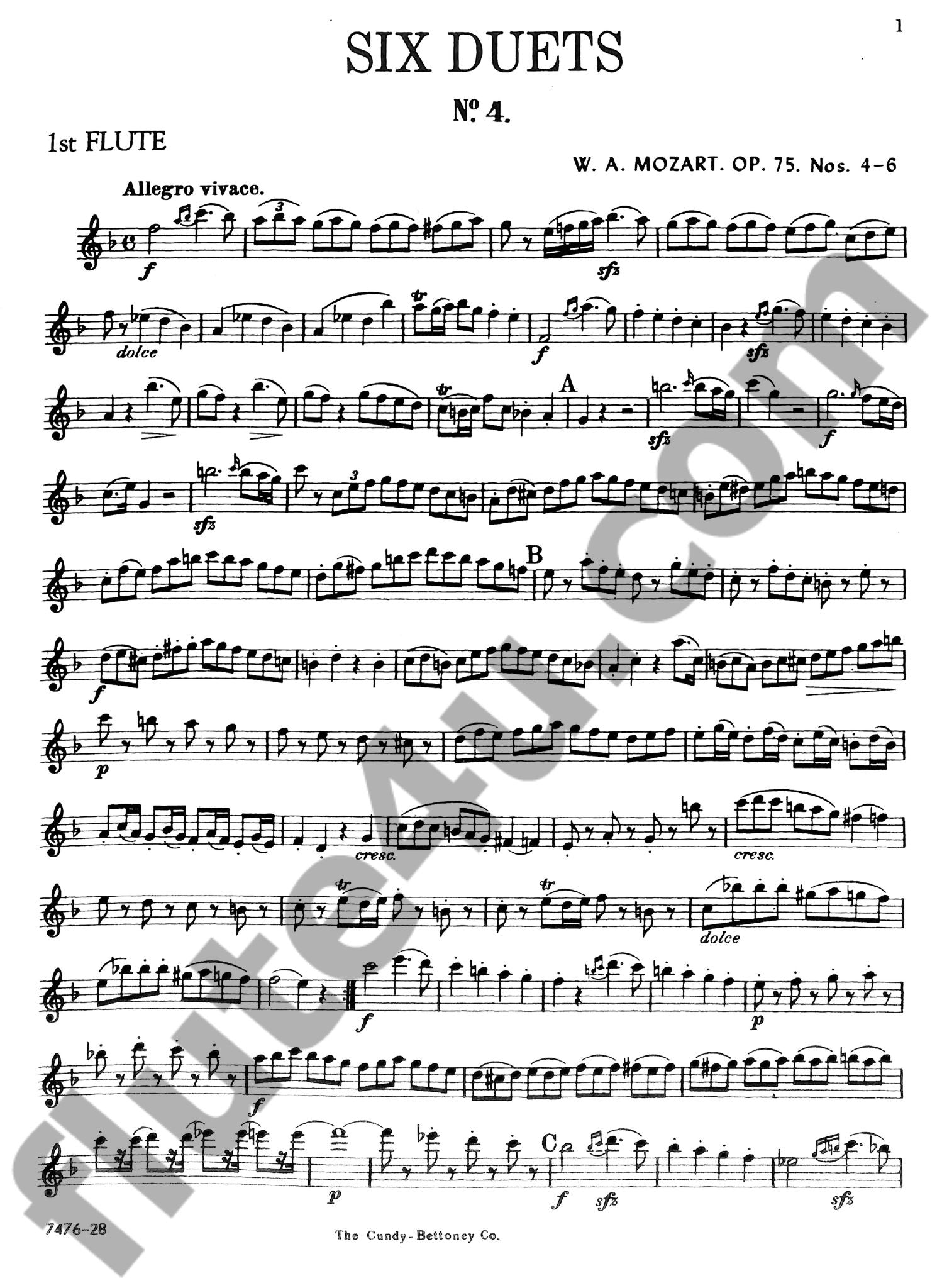 Mozart, WA :: Six Duets Book 2: Nos. 4-6: K. Supplement 157