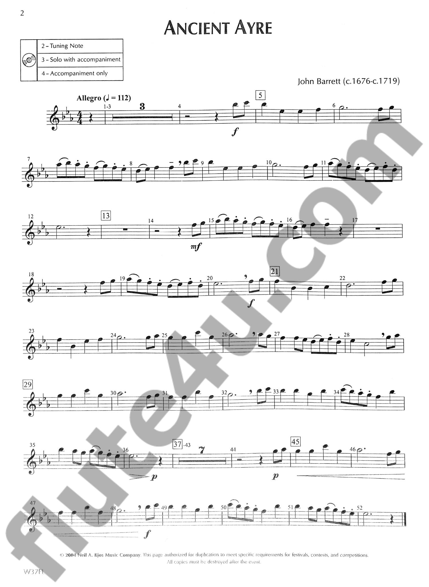 Various :: Standard of Excellence Festival Solos Book 2 Flute Part