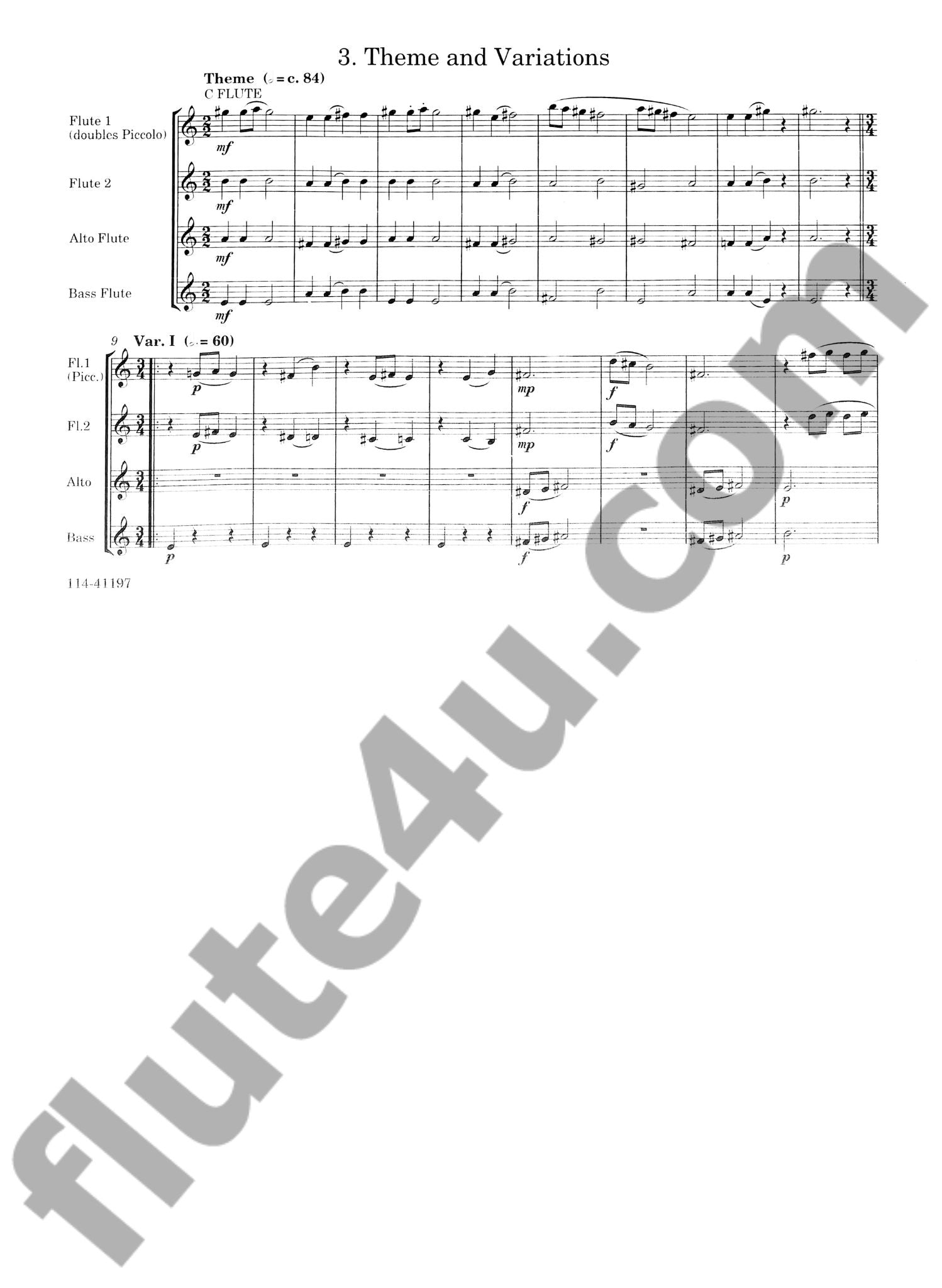 Schocker, G :: Flute Quartet No. 1