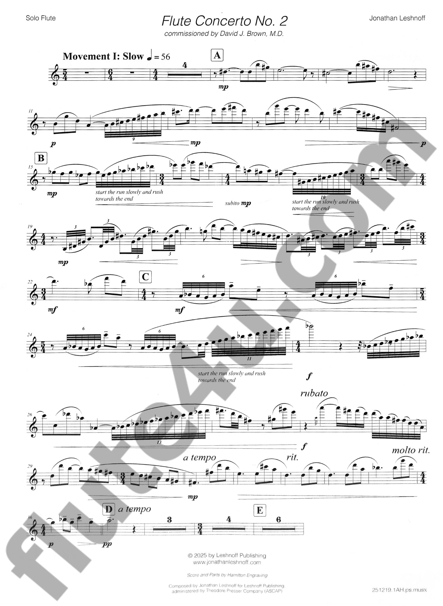 Leshnoff, J :: Flute Concerto No. 2