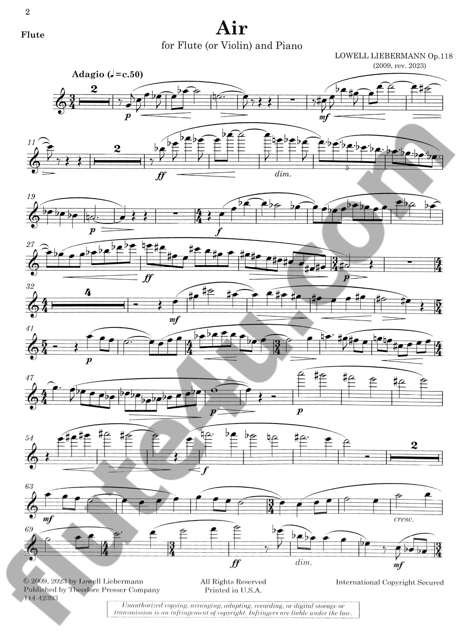 Liebermann, L :: Air, Op. 118