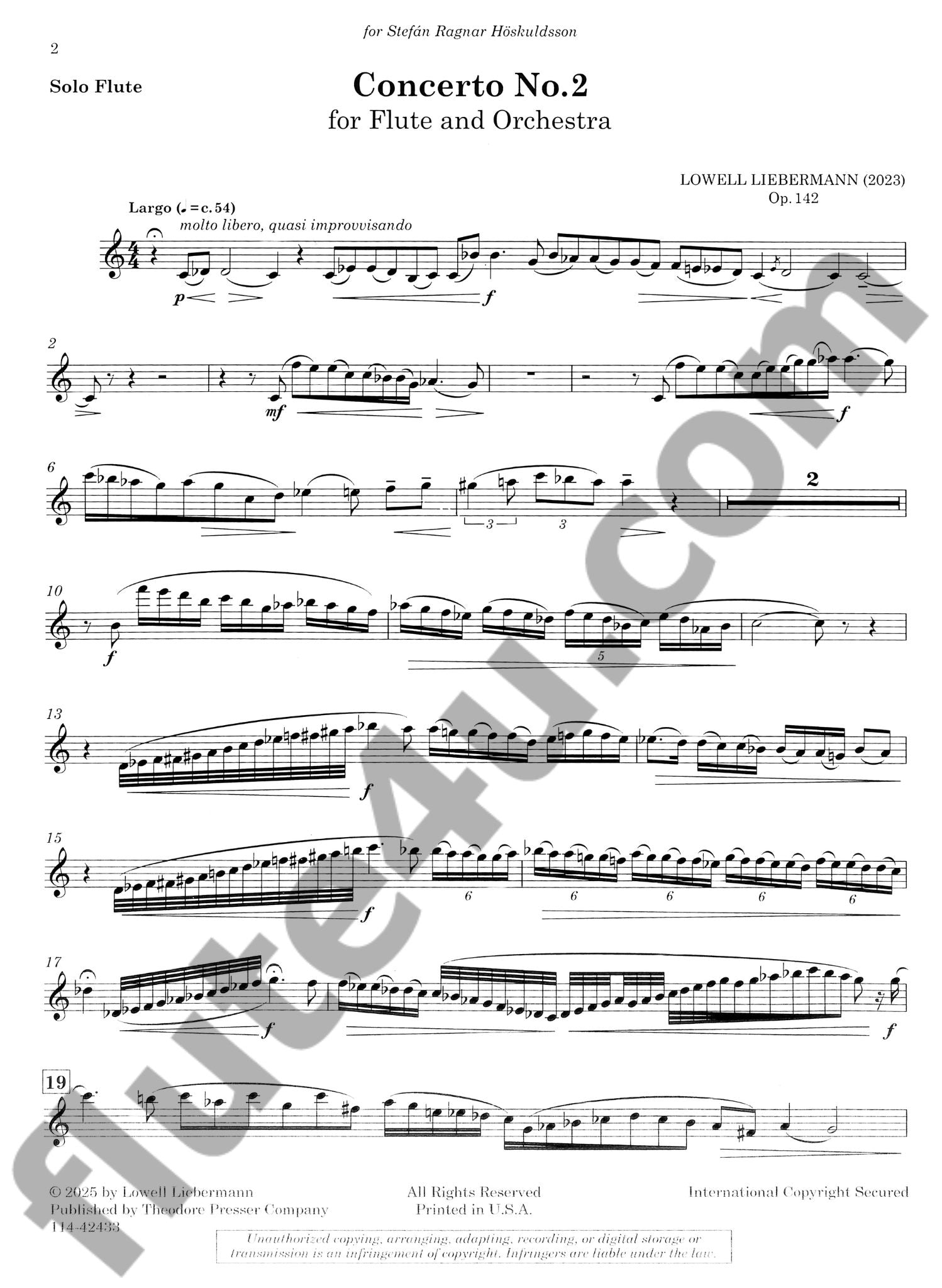 Liebermann, L :: Concerto No. 2, op. 142
