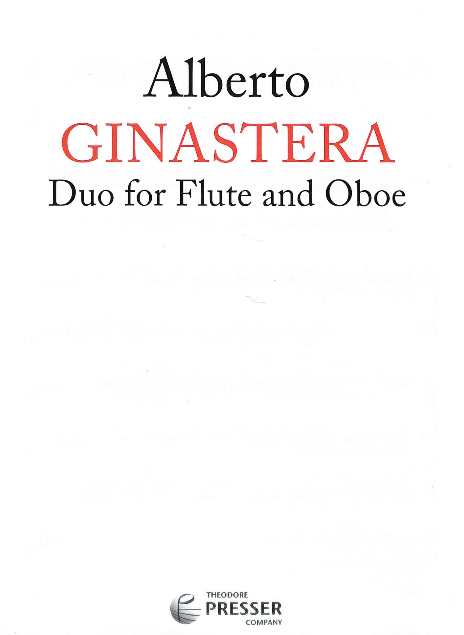 Ginastera, A :: Duo for Flute and Oboe