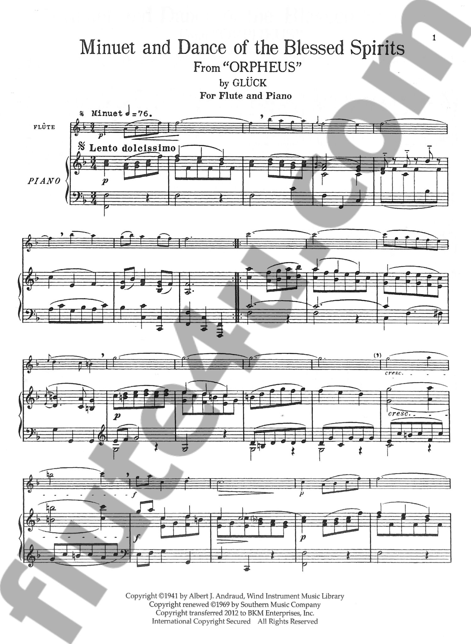 Gluck, CW :: Minuet and Dance of the Blessed Spirits