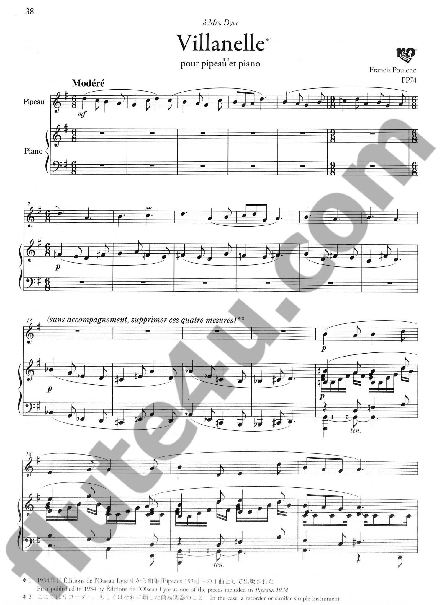Poulenc, F :: Sonate & Villanelle
