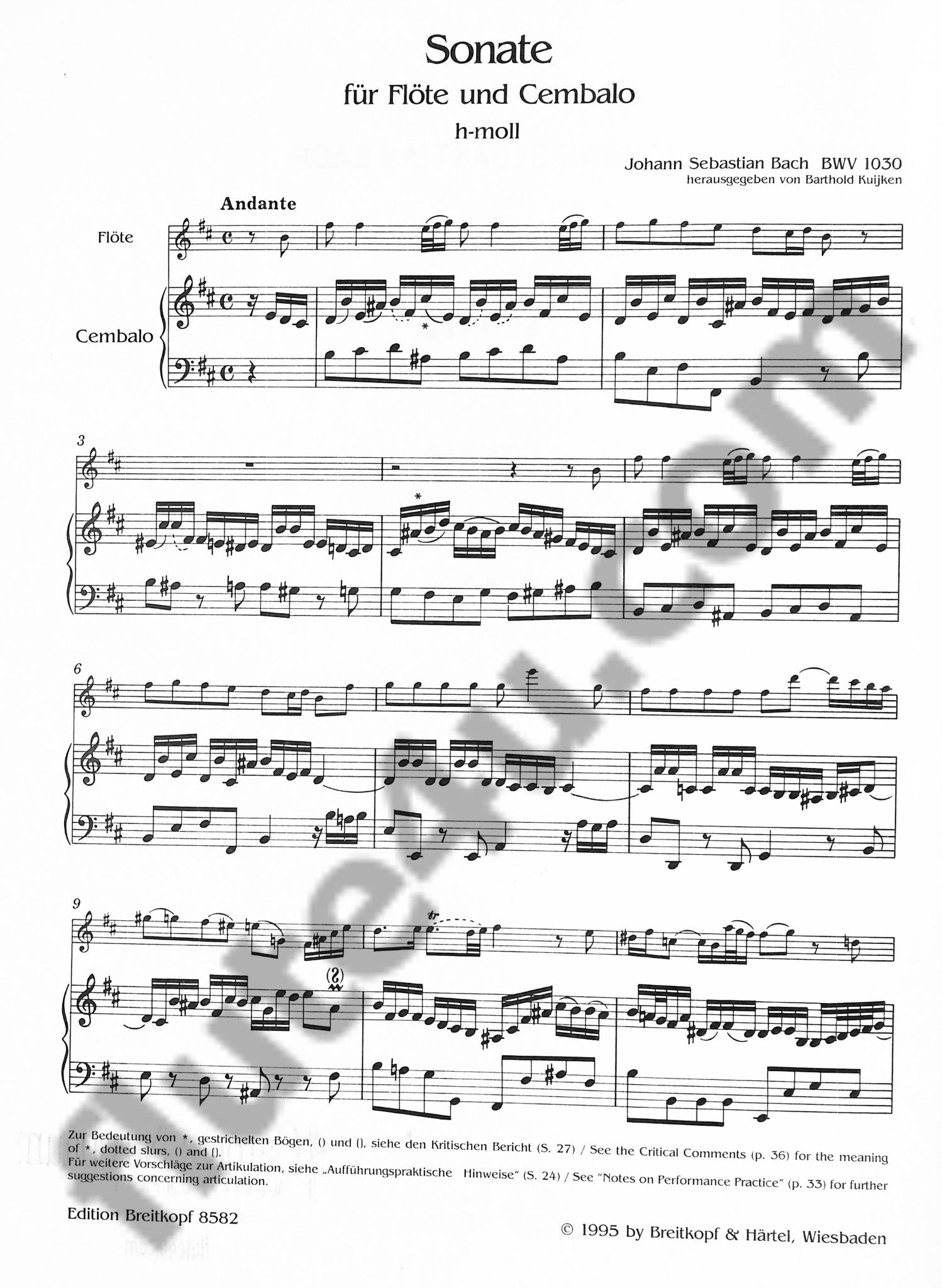 Bach, JS :: Sonata in B minor BWV 1030