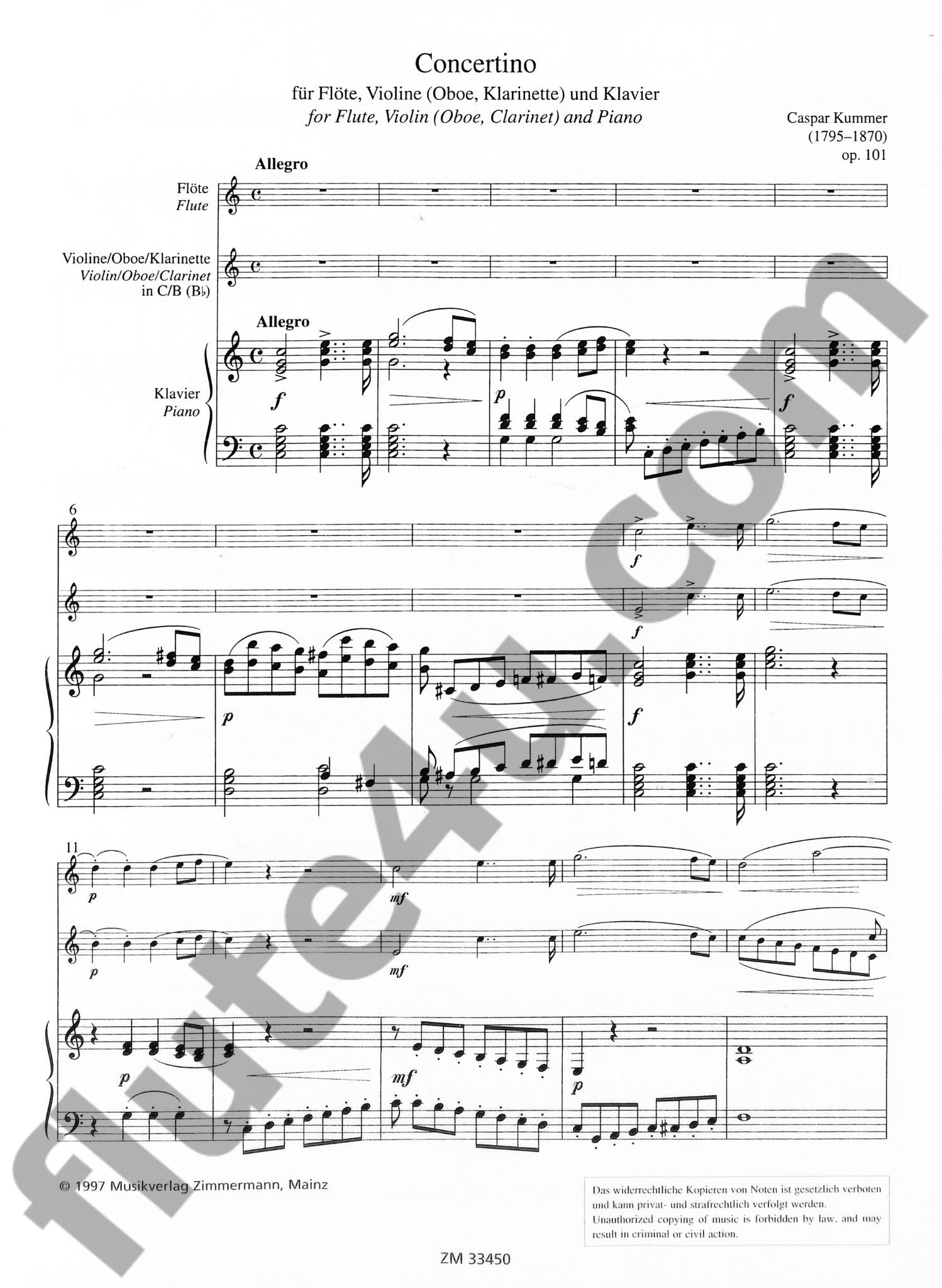 Kummer, C :: Concertino op. 101