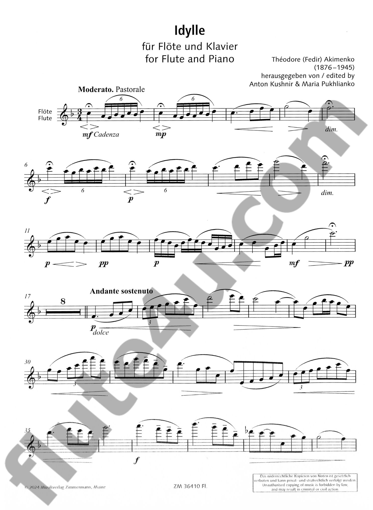 Akimenko, T :: Idylle, op. 14