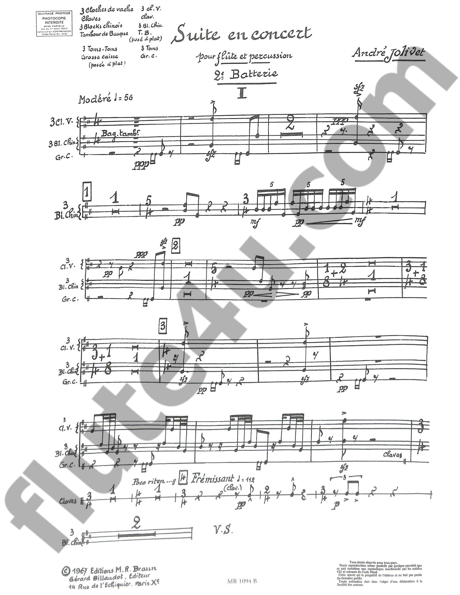 Suite en Concert (Parts)
