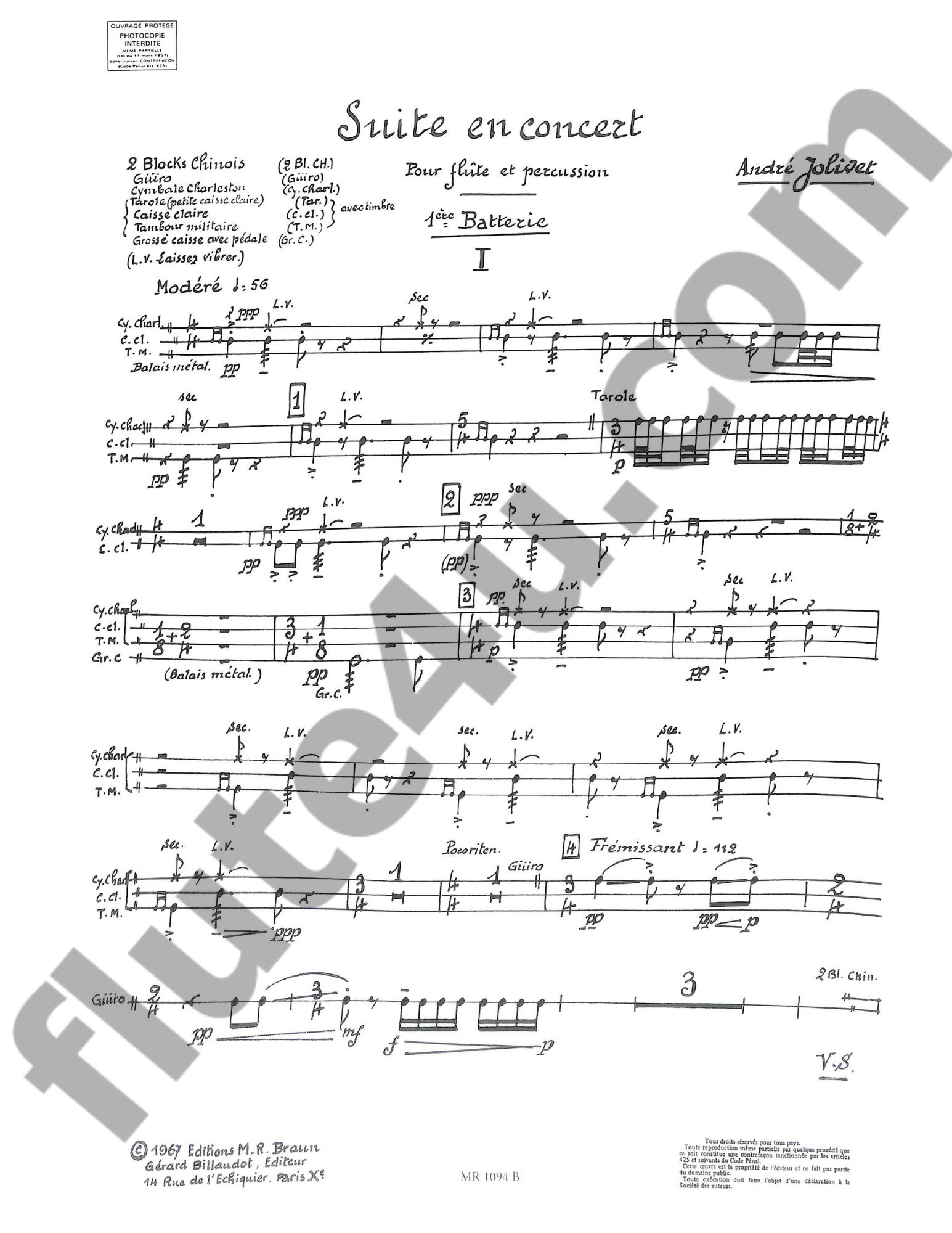 Suite en Concert (Parts)