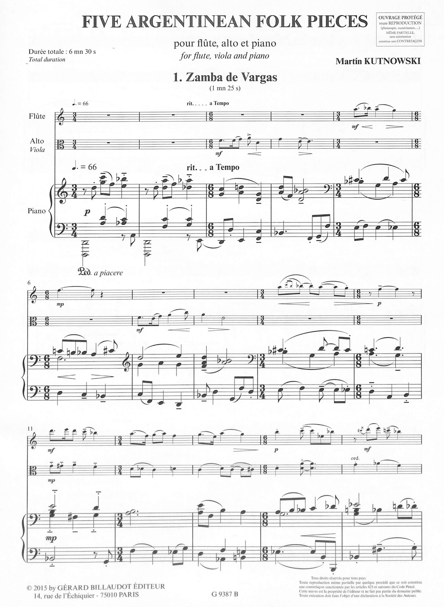 Kutnowski, M :: Five Argentinean Folk Pieces
