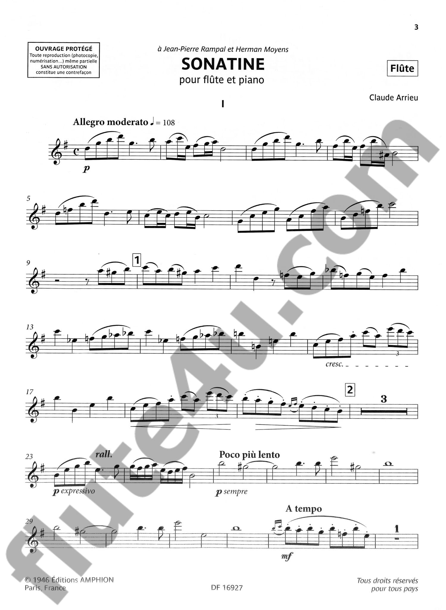 Arrieu, C :: Sonatine