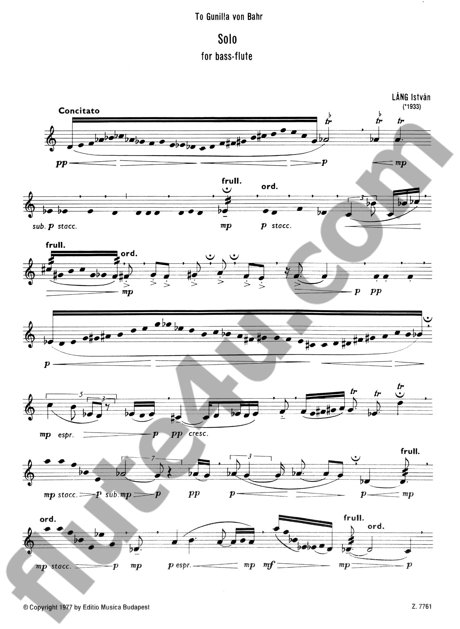 Lang, I :: Solo for Bass-Flute