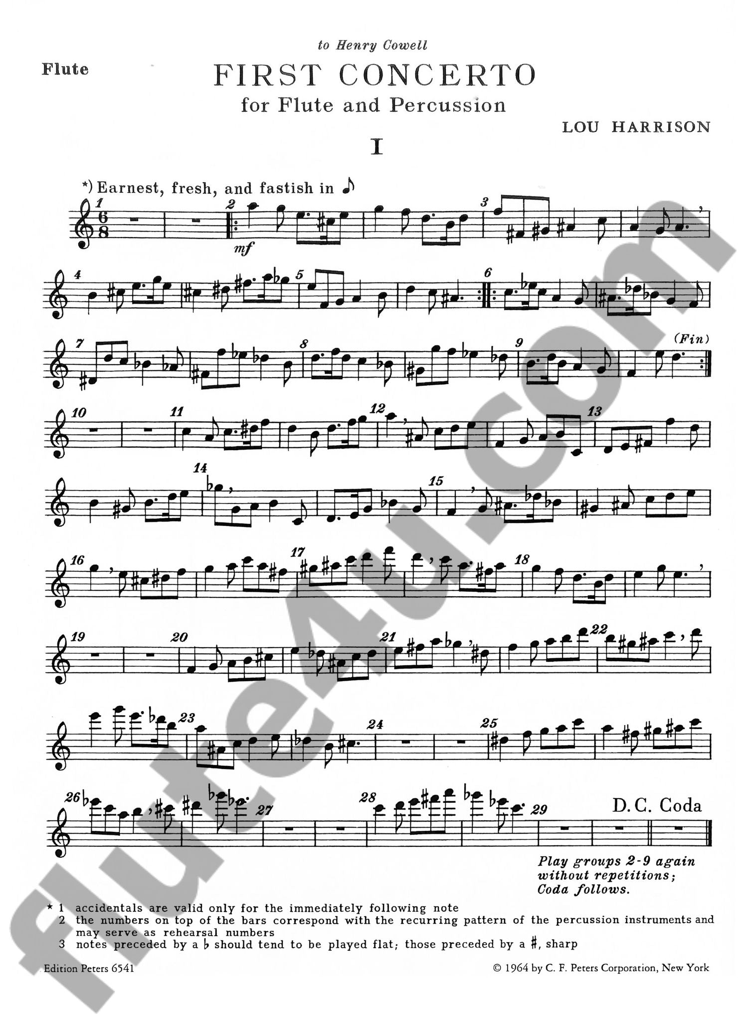 Harrison, L :: First Concerto