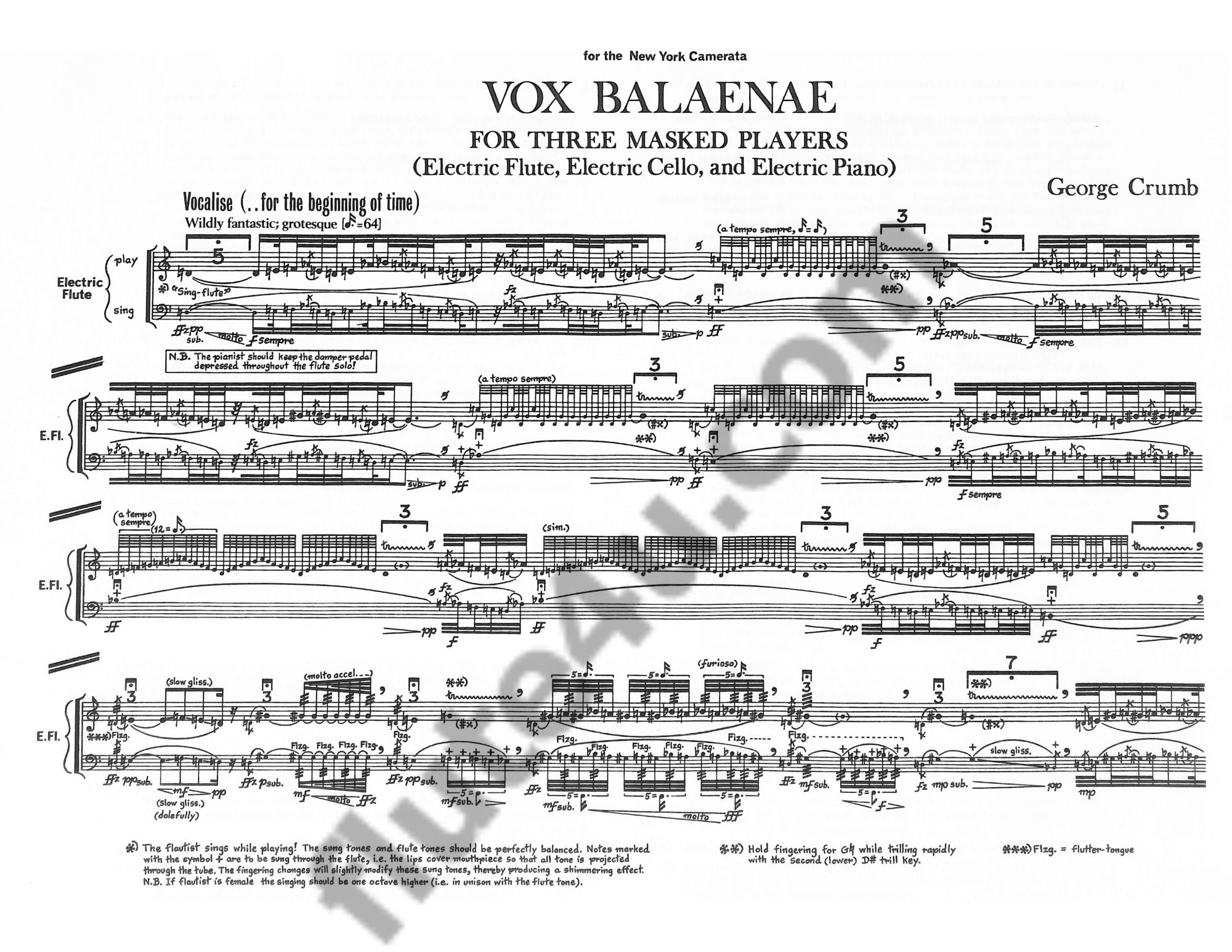 Crumb, G :: Vox Balaenae for three Masked Players