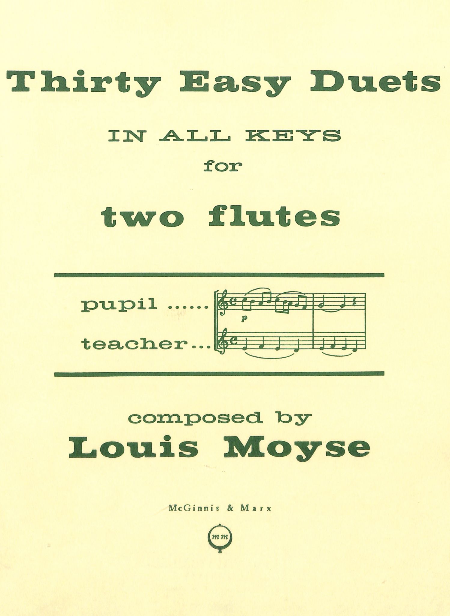 Moyse, L :: Thirty Easy Duets