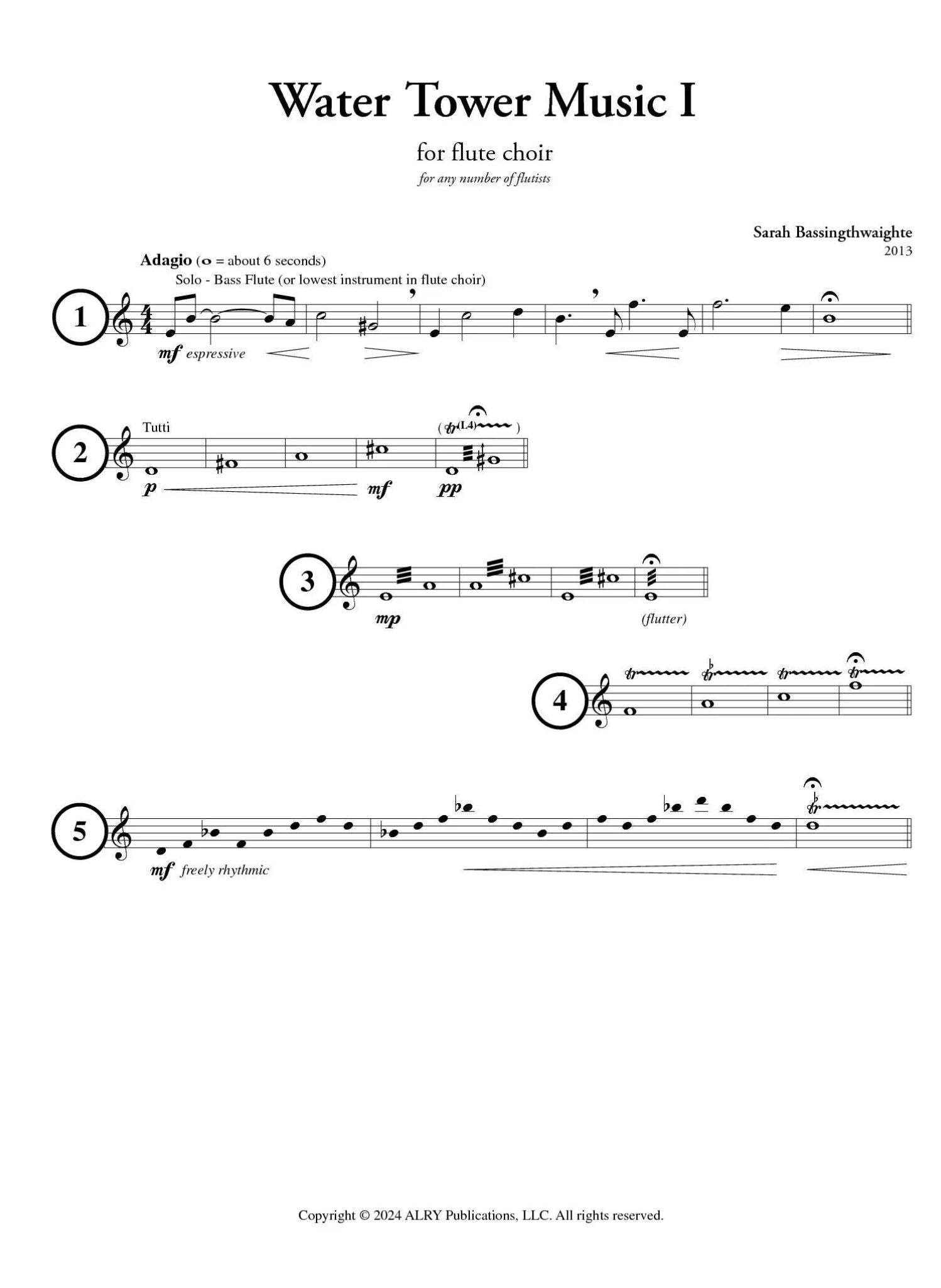 Bassingthwaighte, S :: Water Tower Music I