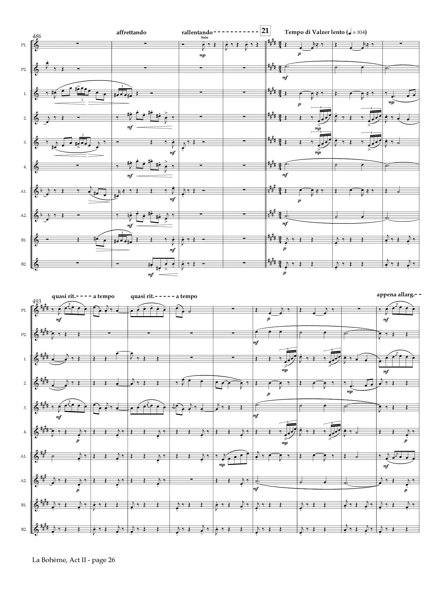 Puccini, G :: Act II from 'La Bohème