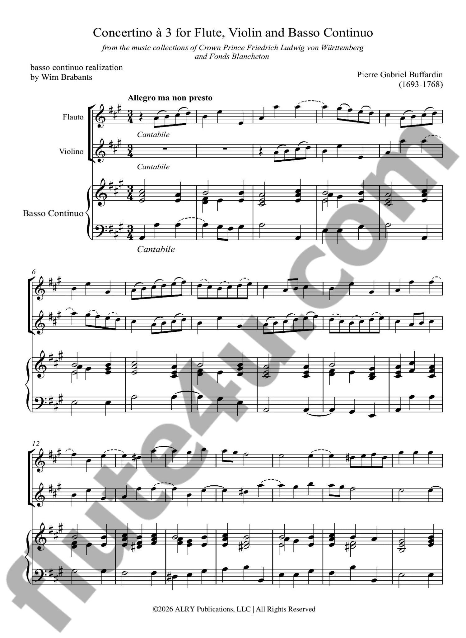 Buffardin, PG :: Concertino a 3