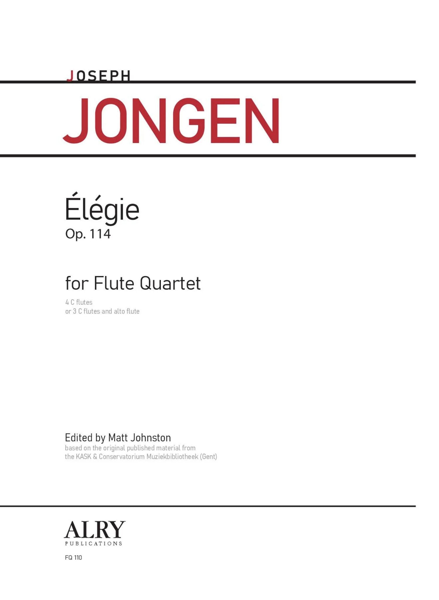 Jongen, J :: Elegie, Op. 114