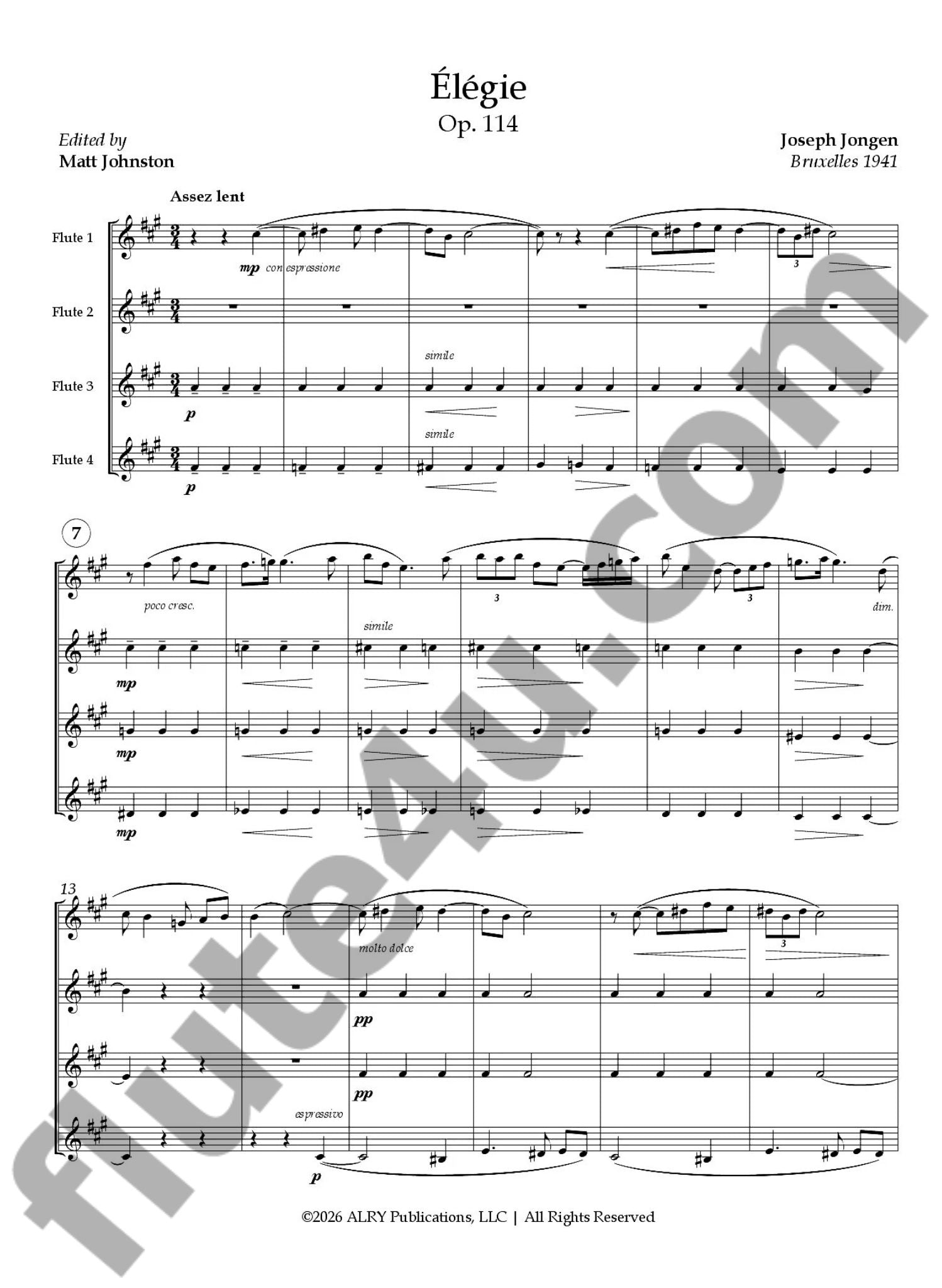 Jongen, J :: Elegie, Op. 114