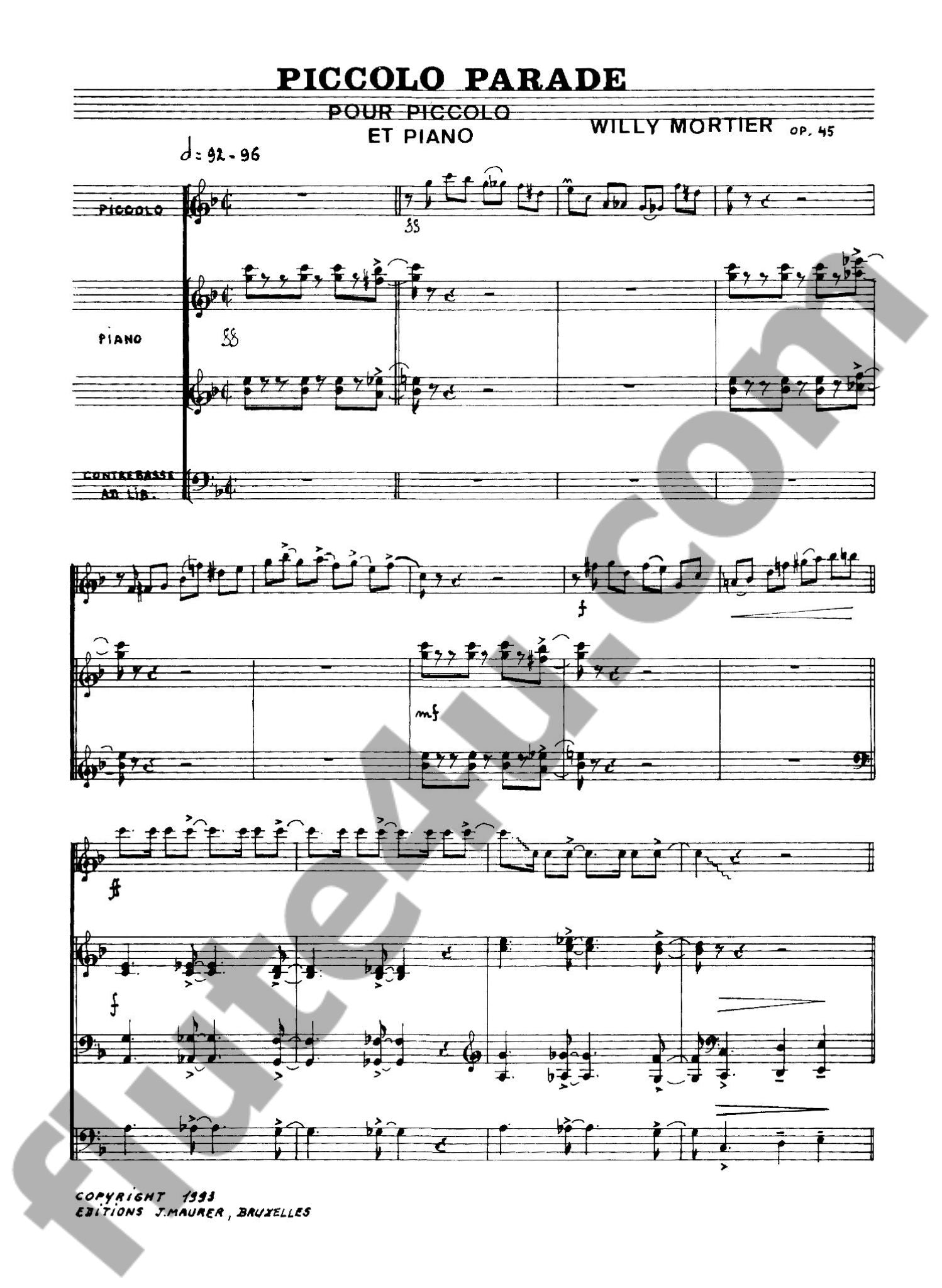Mortier, W :: Piccolo Parade, Op. 45