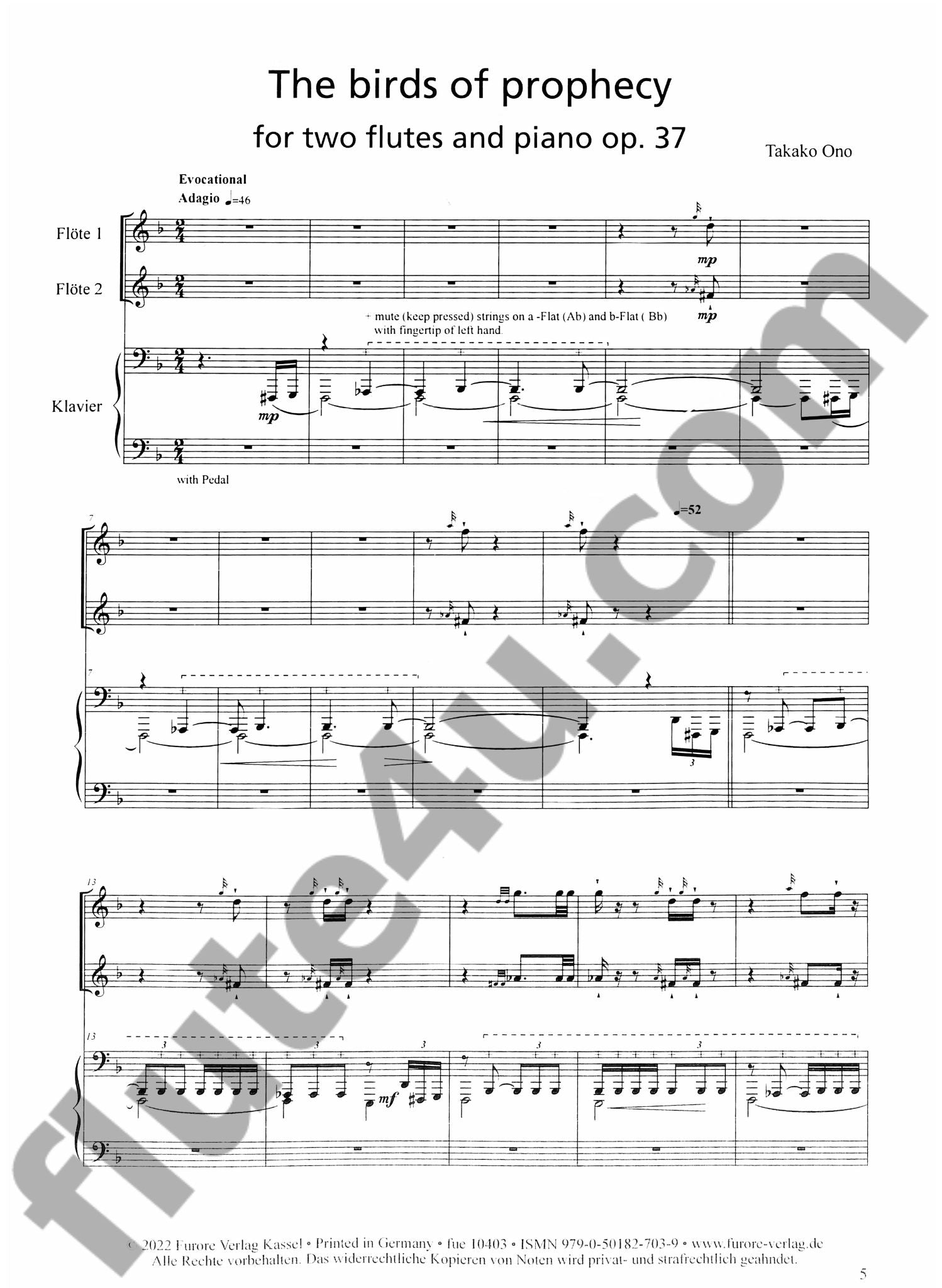 Ono, T :: The birds of prophecy, op. 37