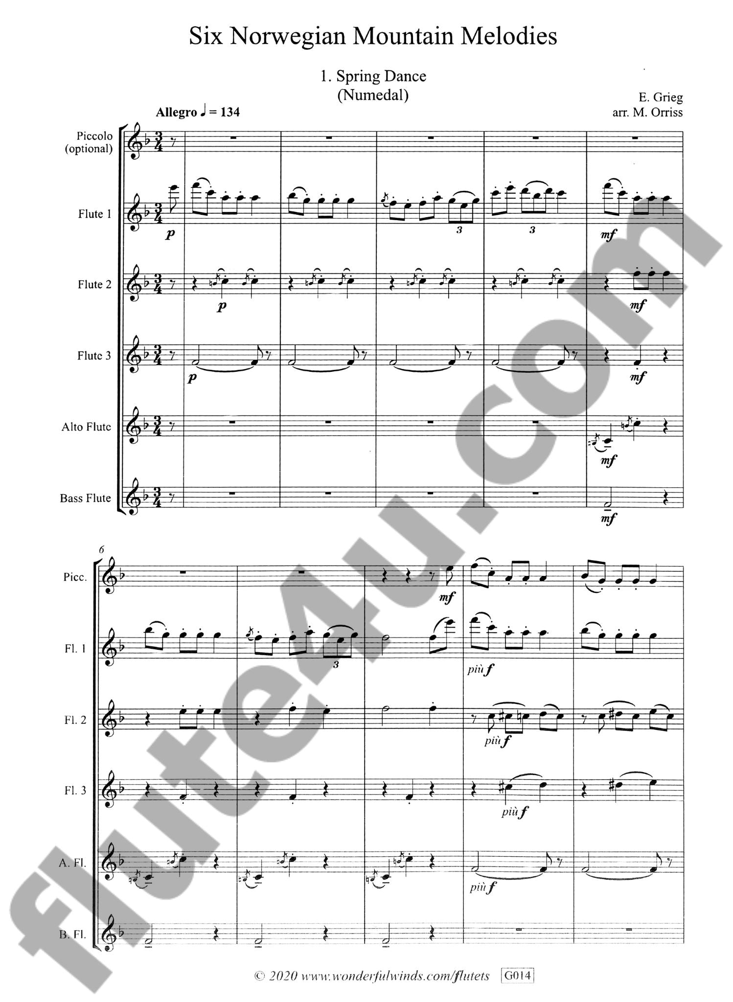 Grieg, E :: Six Norwegian Mountain Melodies