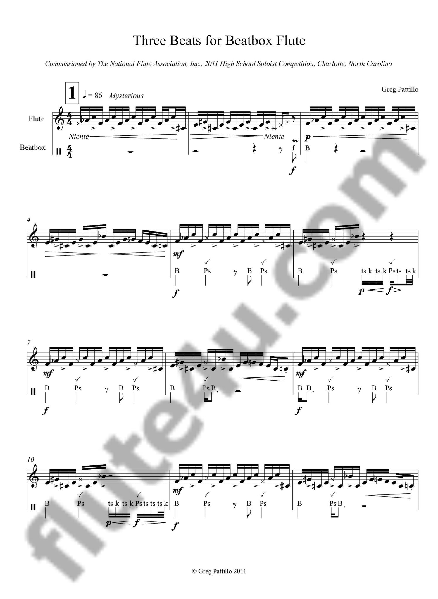Pattillo, G :: Three Beats for Beatbox Flute