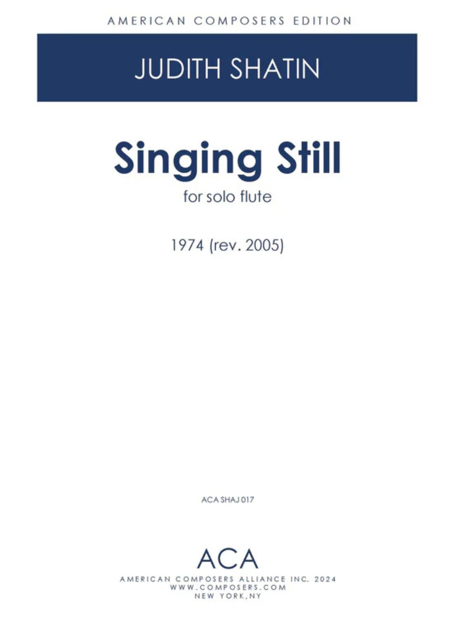 Shatin, J :: Singing Still