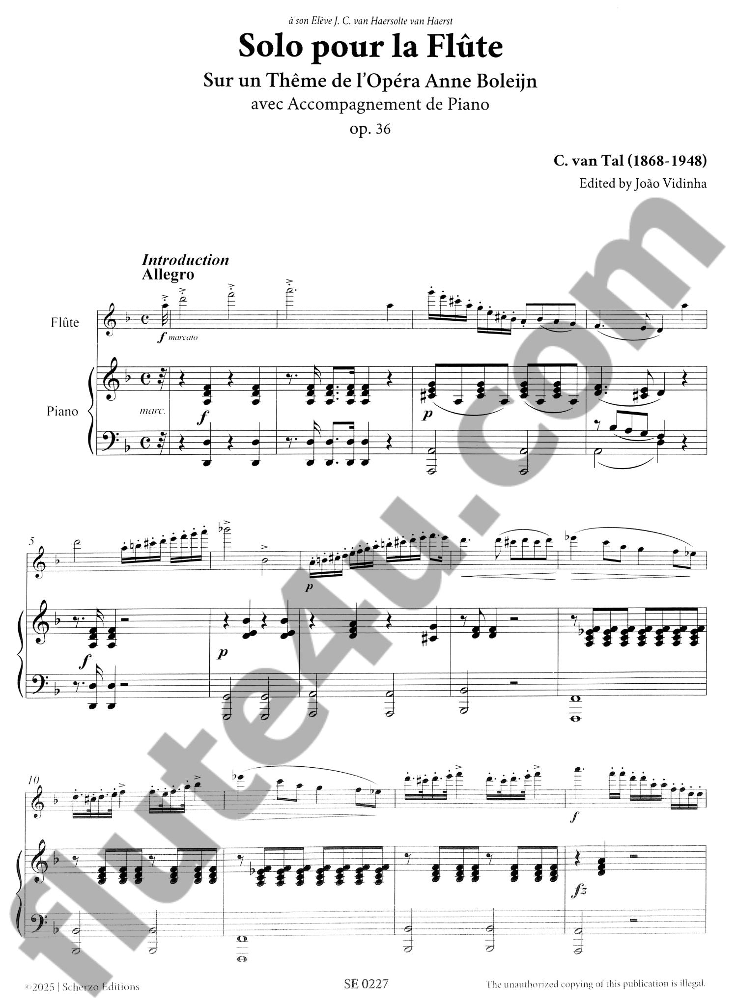 van Tal, C :: Solo pour la Flute: Sur un theme de l'Opera Anne Boleijn