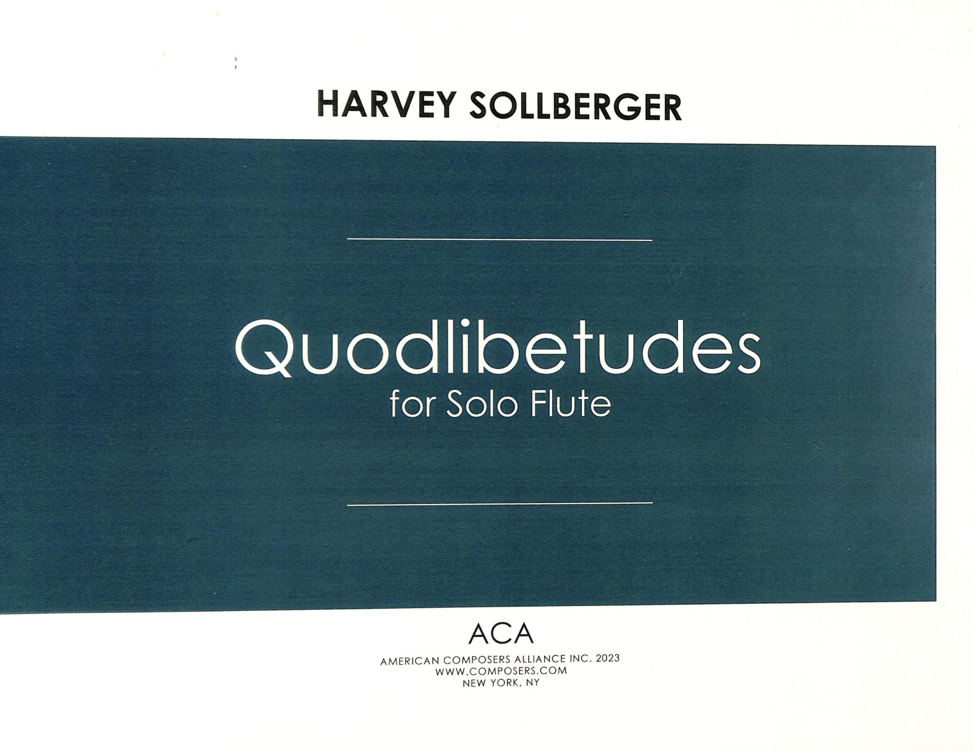 Sollberger, H :: Quodlibetudes